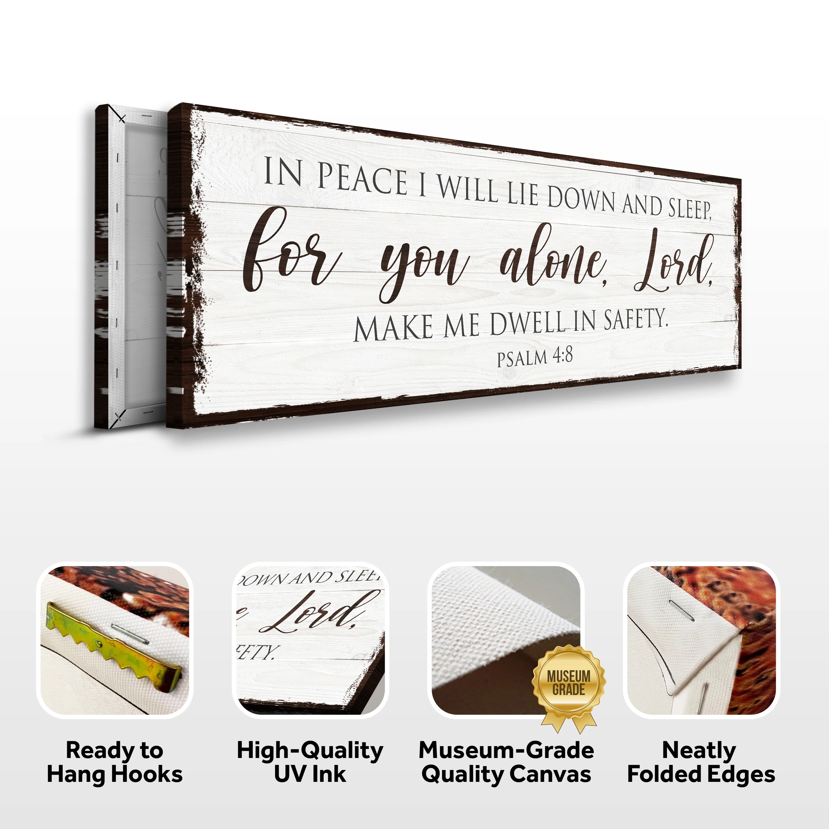In Peace I Will Lie Down And Sleep For You Alone Lord Psalm 4:8 Faith Sign II - Image 6