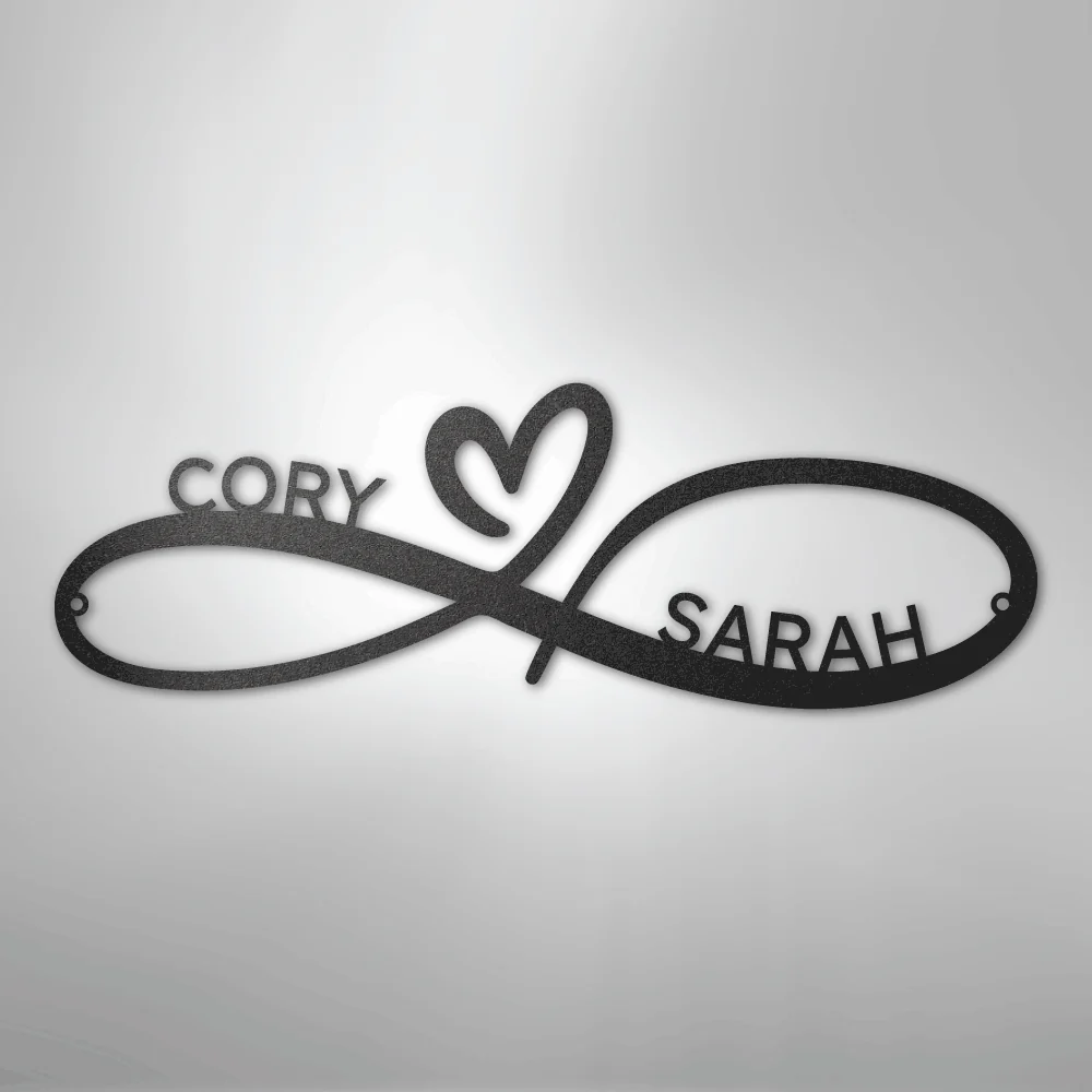 Infinity Couples Monogram - Steel Sign