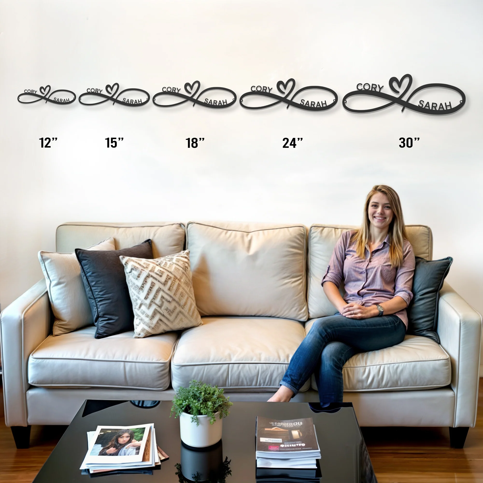 Infinity Couples Monogram - Steel Sign - Image 2