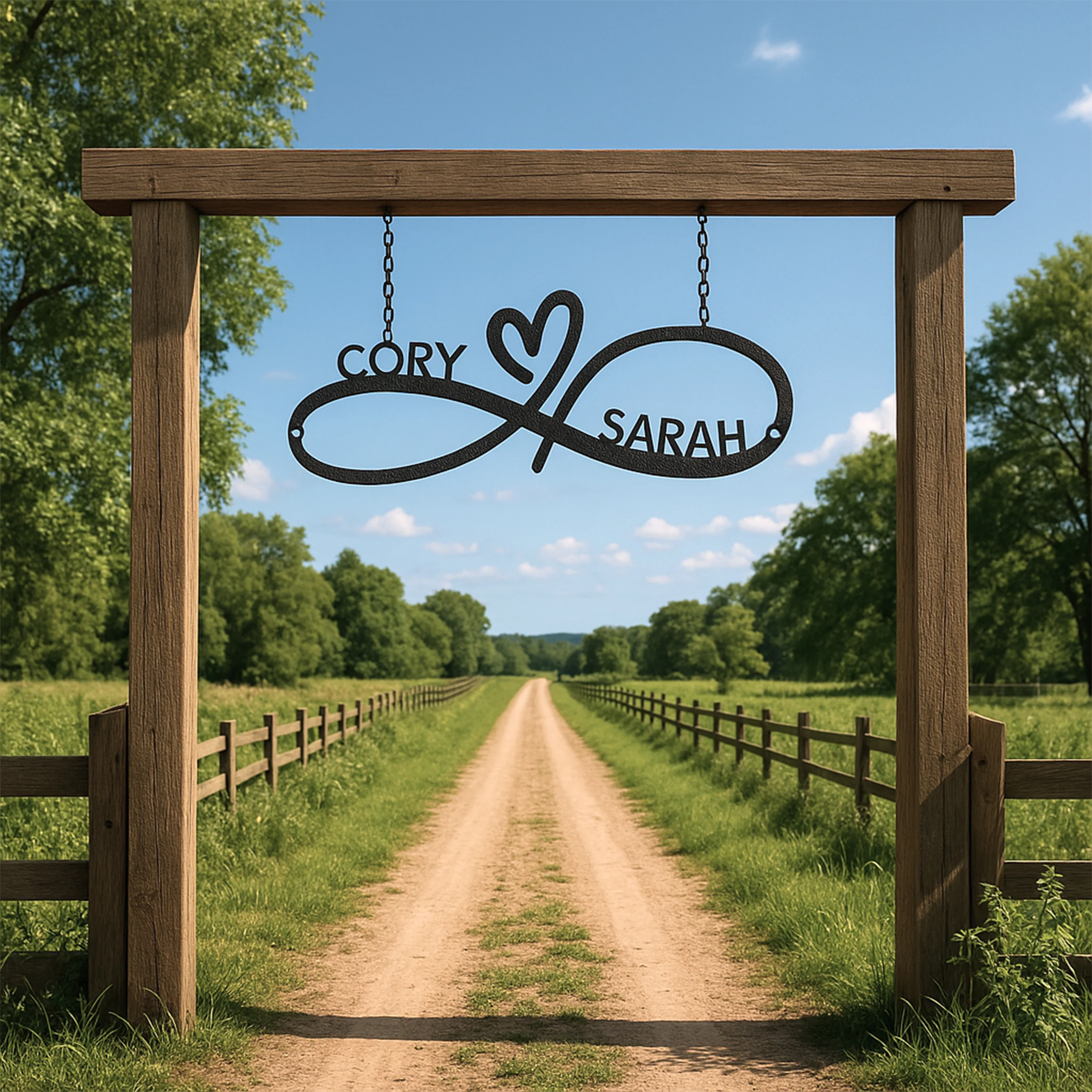 Infinity Couples Monogram - Steel Sign - Image 4