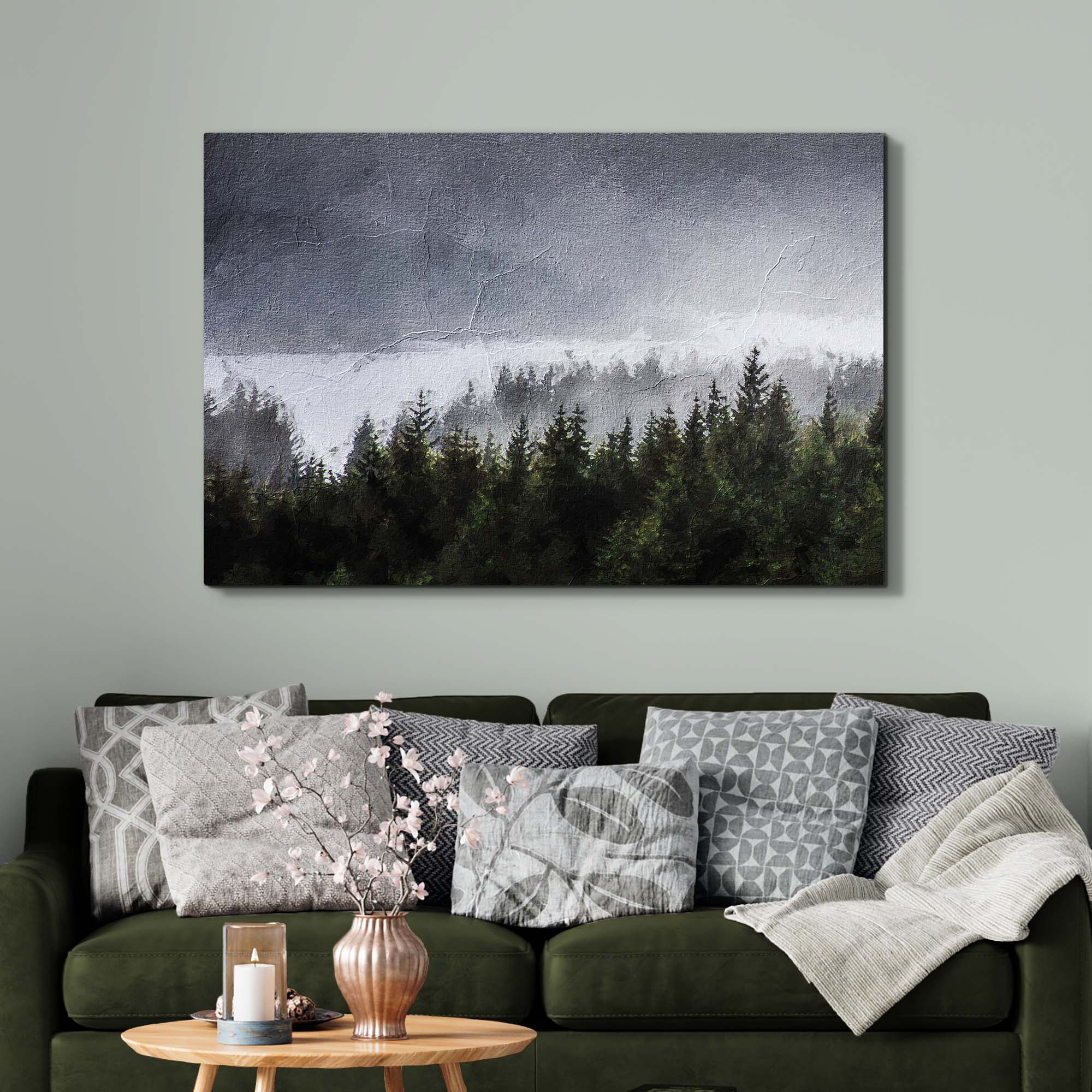 Into The Mist Among The Forest Canvas Wall Art - Image 3