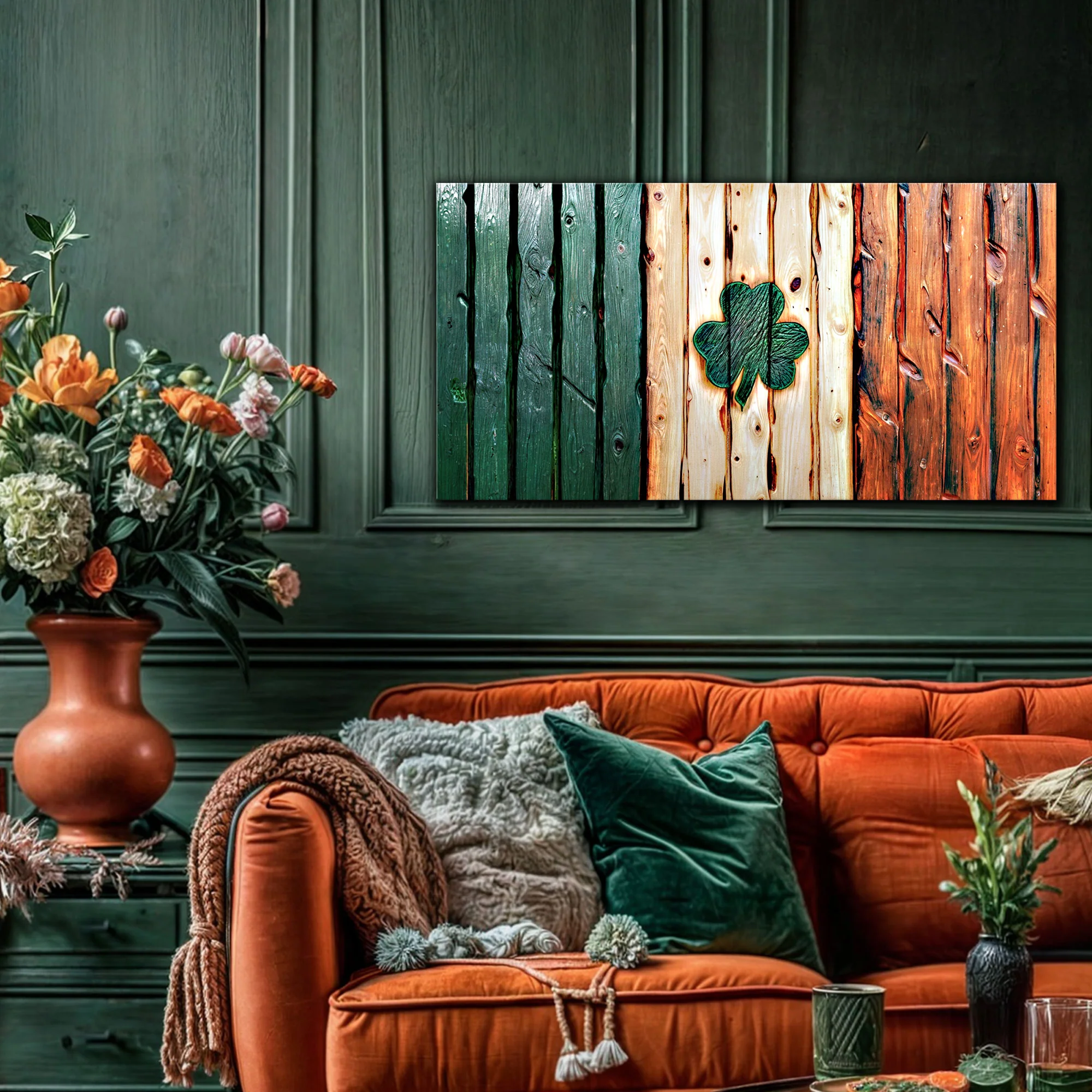 Irish Shamrock Glory Wooden Flag Wall Art - Image 3
