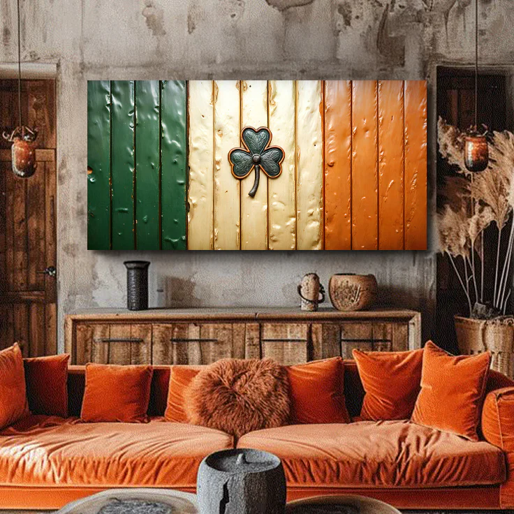 Irish Shamrock Glory Wooden Flag Wall Art II - Image 2
