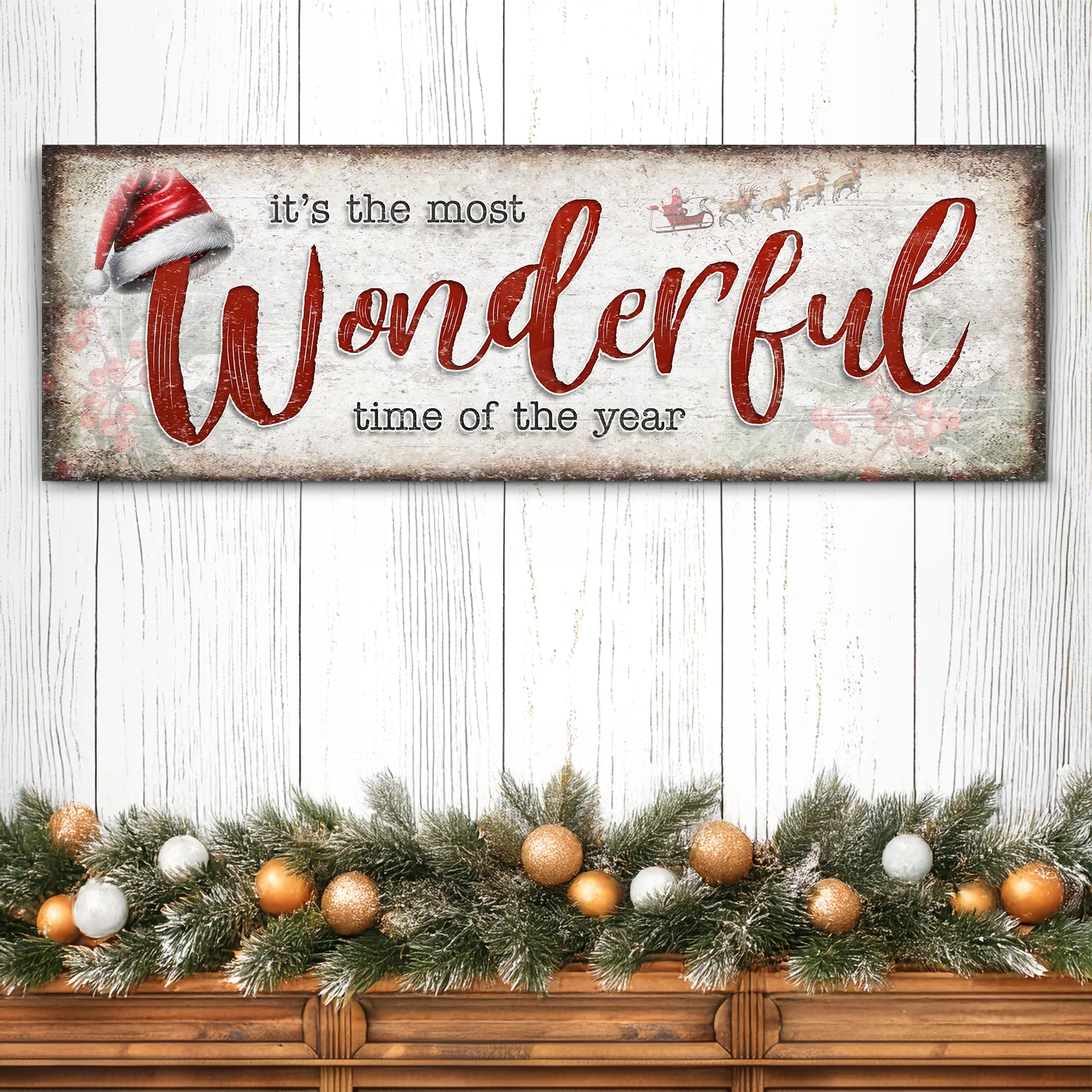 It's The Most Wonderful Time Of The Year Christmas Sign III - Image 3