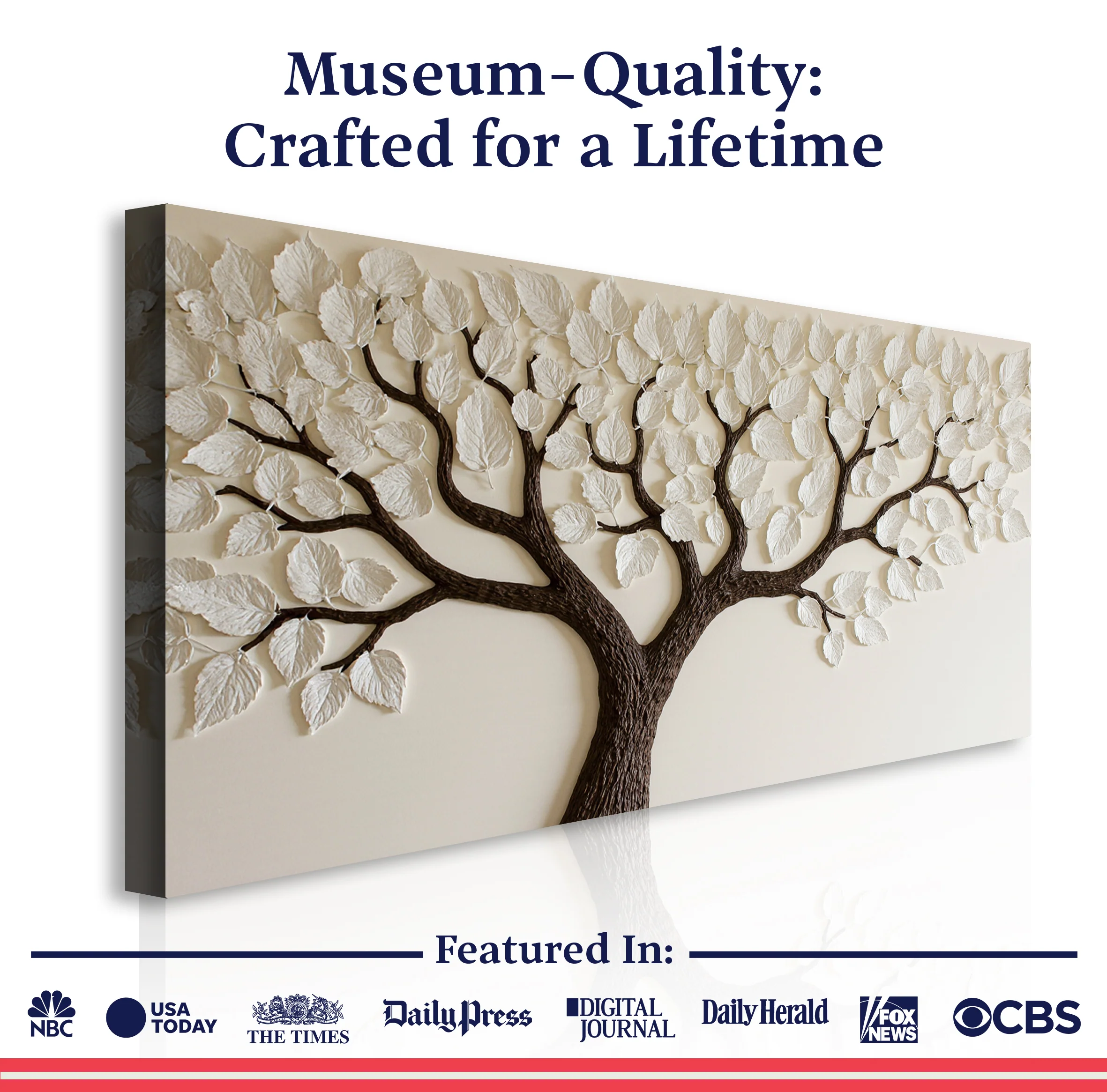 Ivory Canopy Tree Wall Art - Image 6