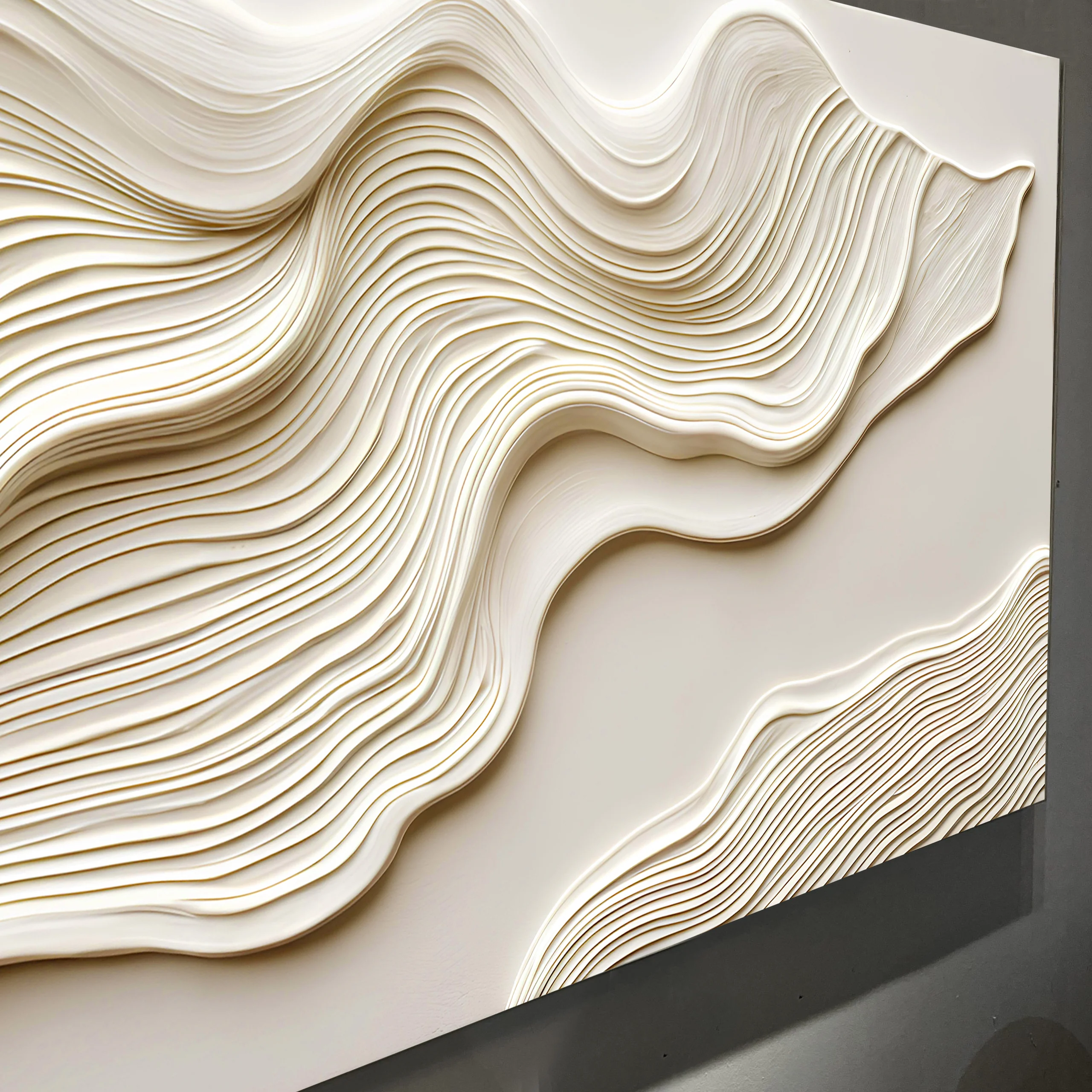 Ivory Impasto Abstract Wall Art - Image 2