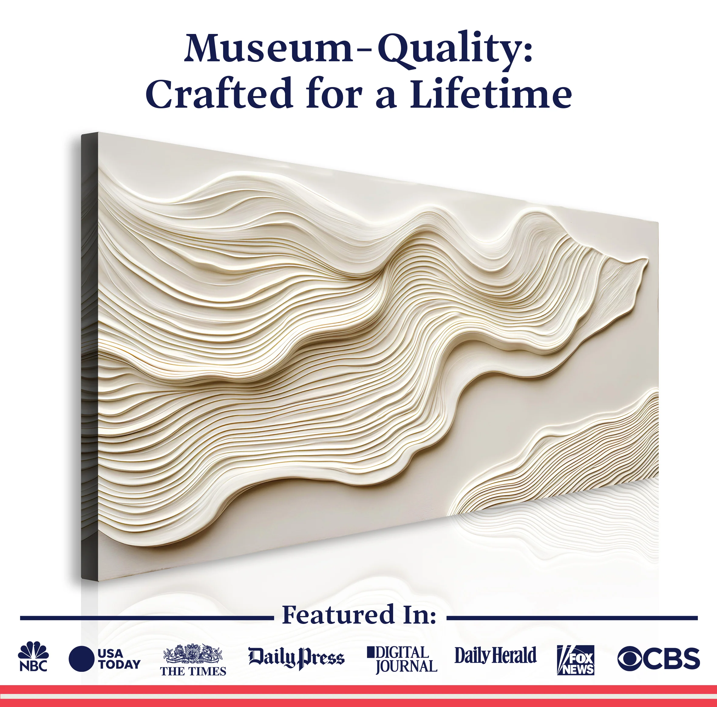 Ivory Impasto Abstract Wall Art - Image 6