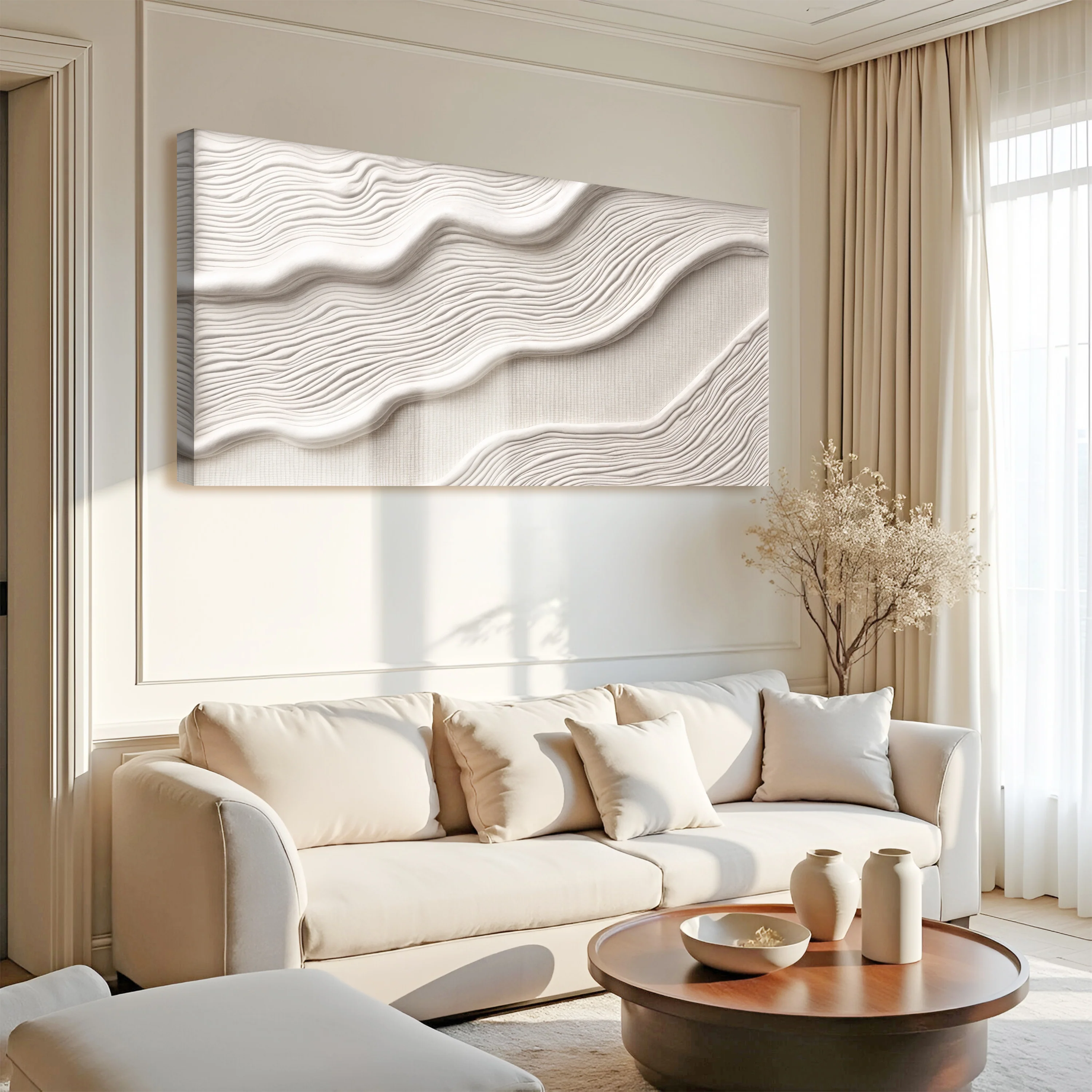 Ivory Impasto Abstract Wall Art II - Image 3