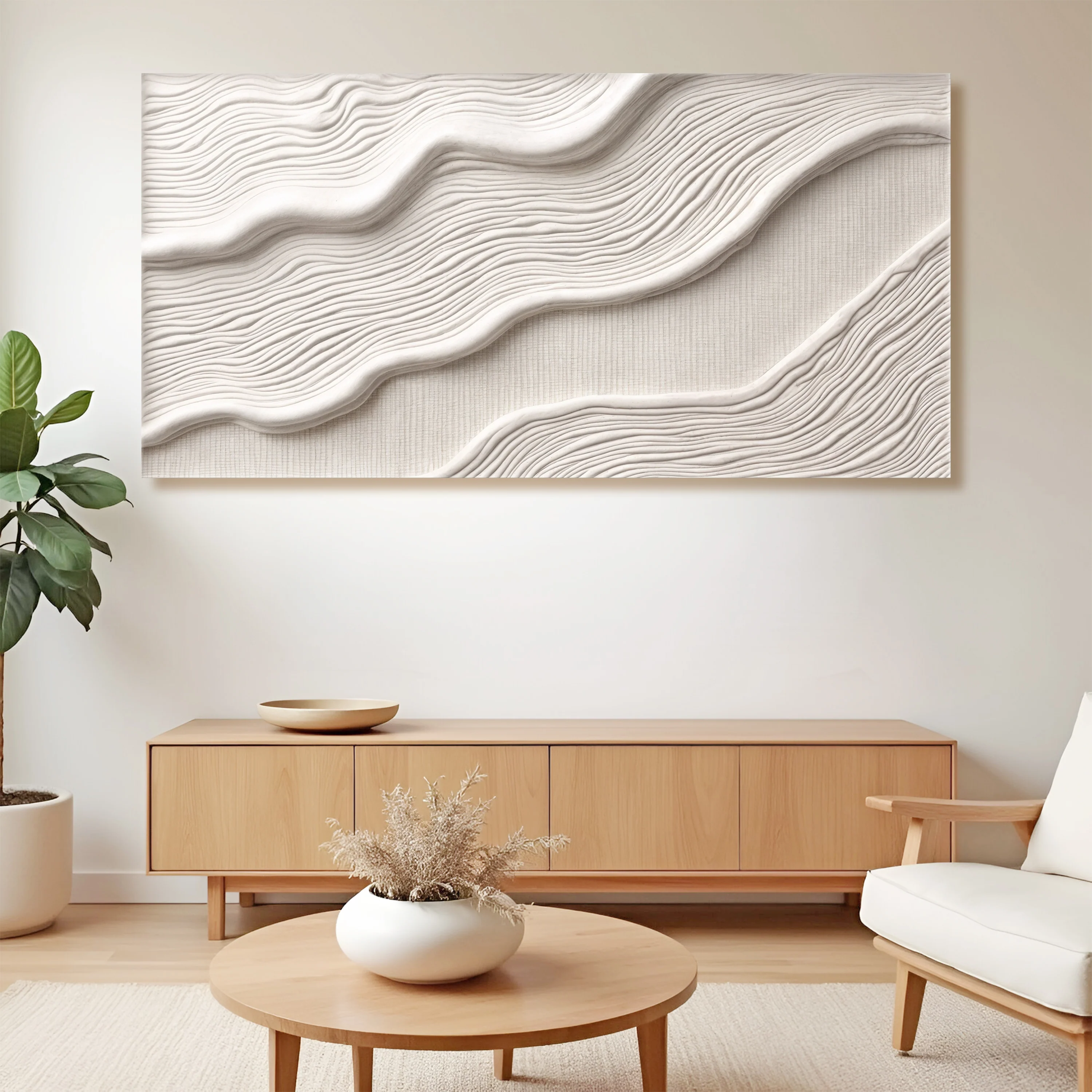 Ivory Impasto Abstract Wall Art II - Image 5
