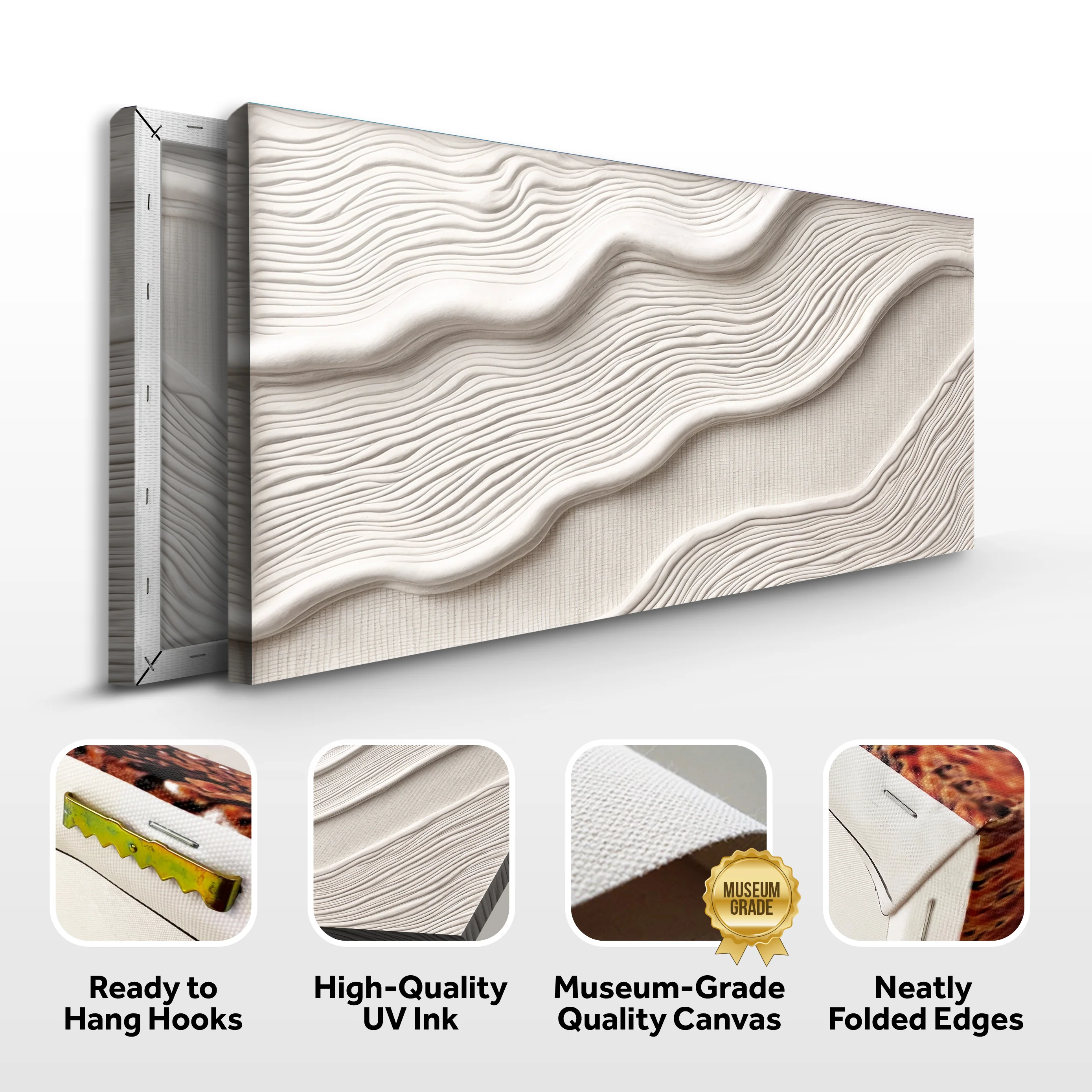 Ivory Impasto Abstract Wall Art II - Image 8