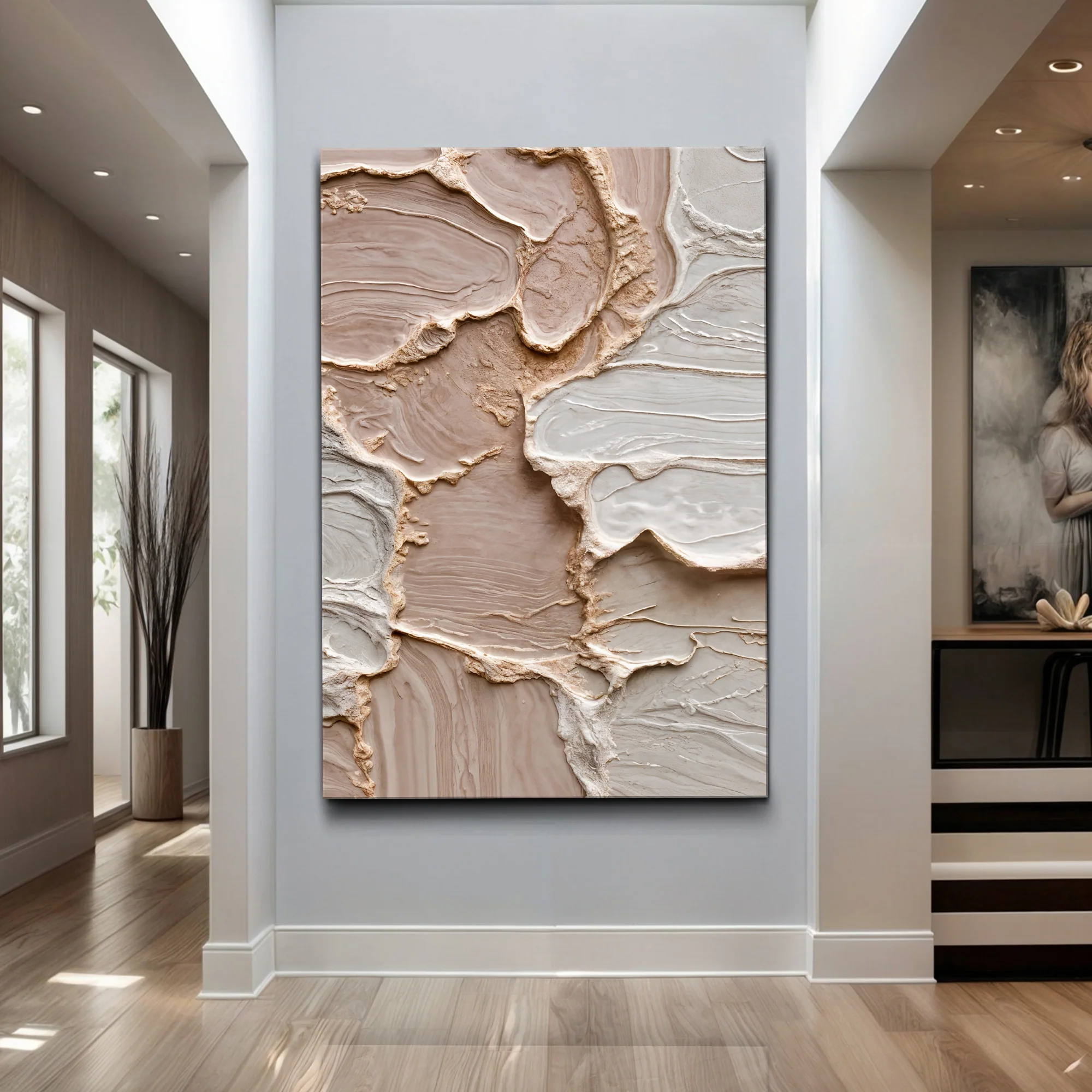 Ivory Minimalist Abstract Wall Art - Image 3