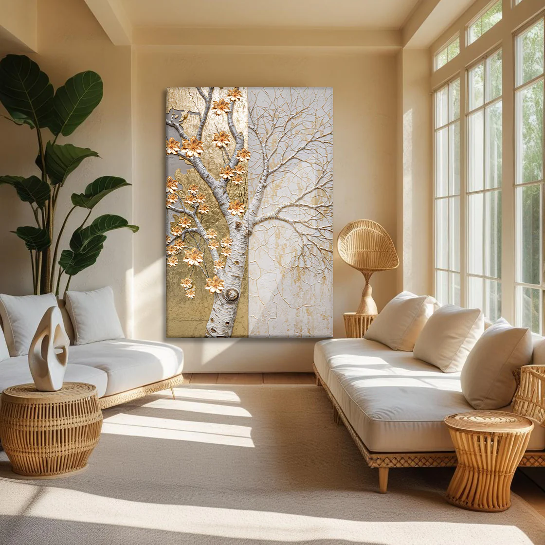 Ivory Seasons Impasto Wall Art - Image 4