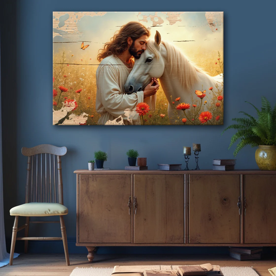 Jesus and Horse Faith Wall Art II - Image 2