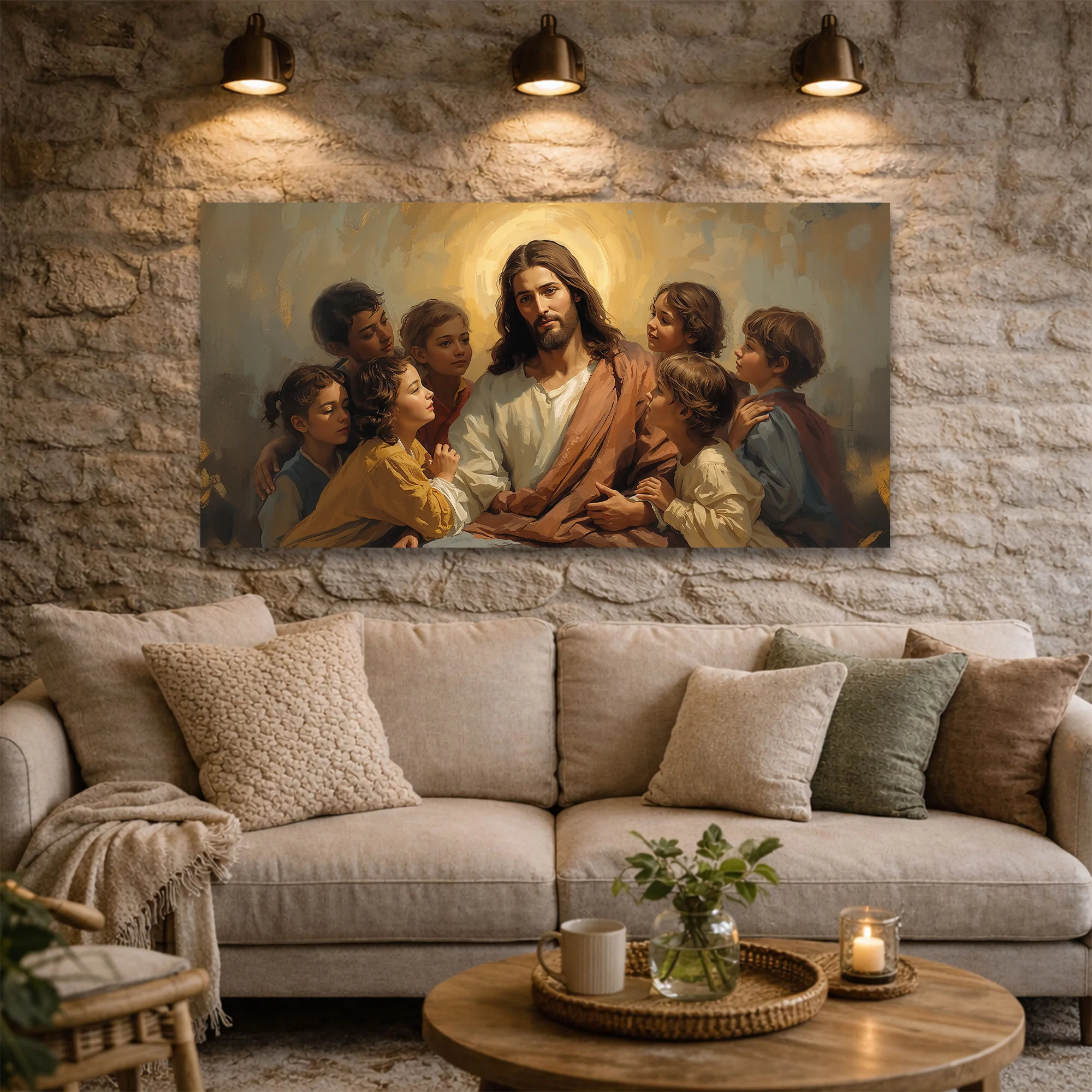 Jesus and the Children Faith Wall Art II - Image 2