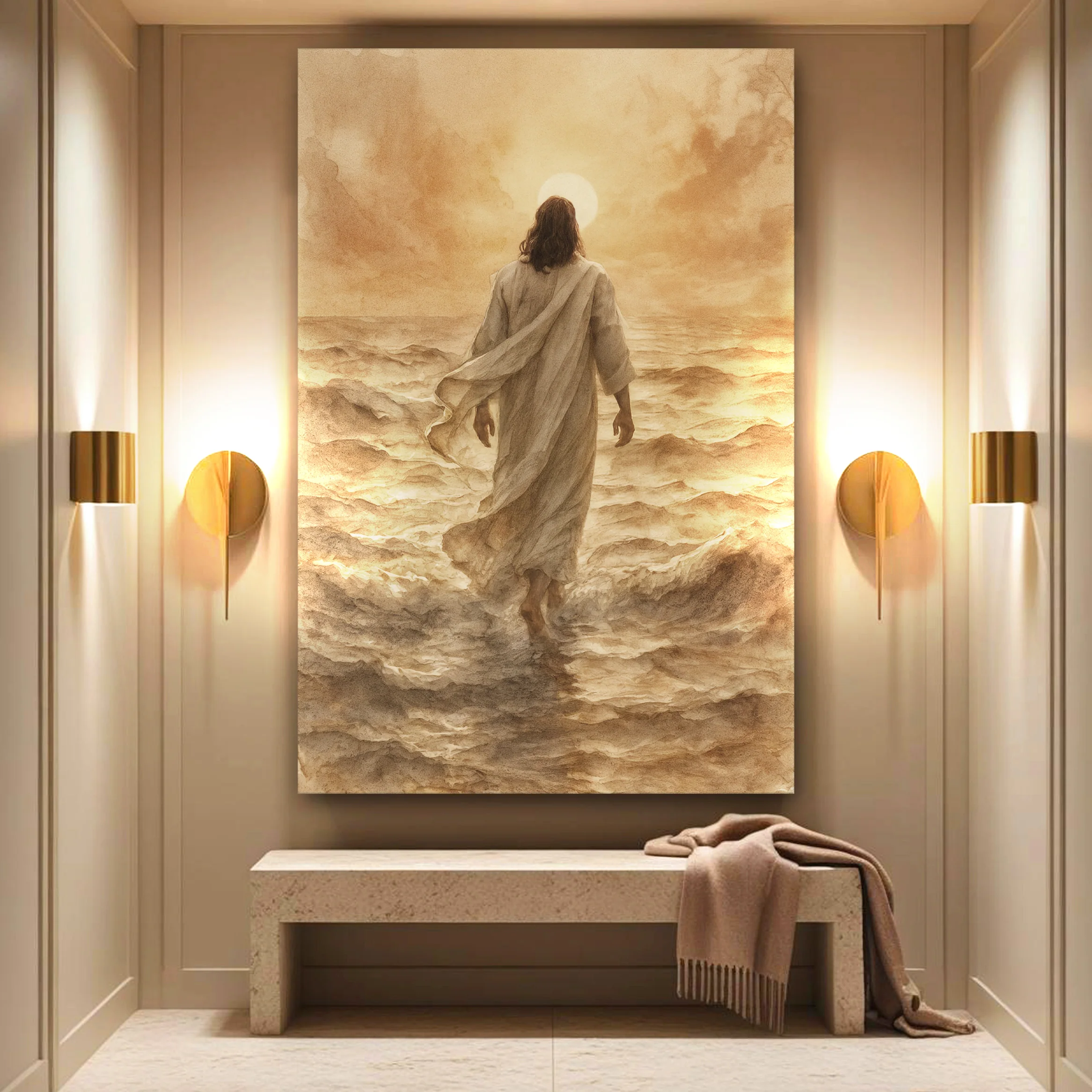 Jesus Christ Walking On Water Faith Wall Art VI - Image 4