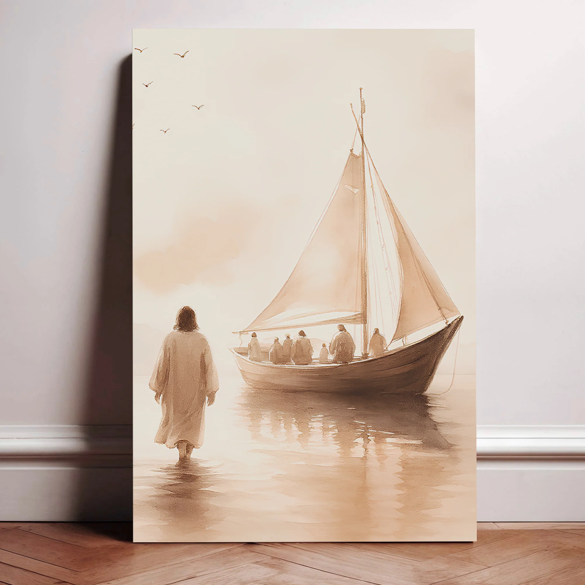 Jesus Christ Walking On Water Faith Wall Art VIII - Image 5