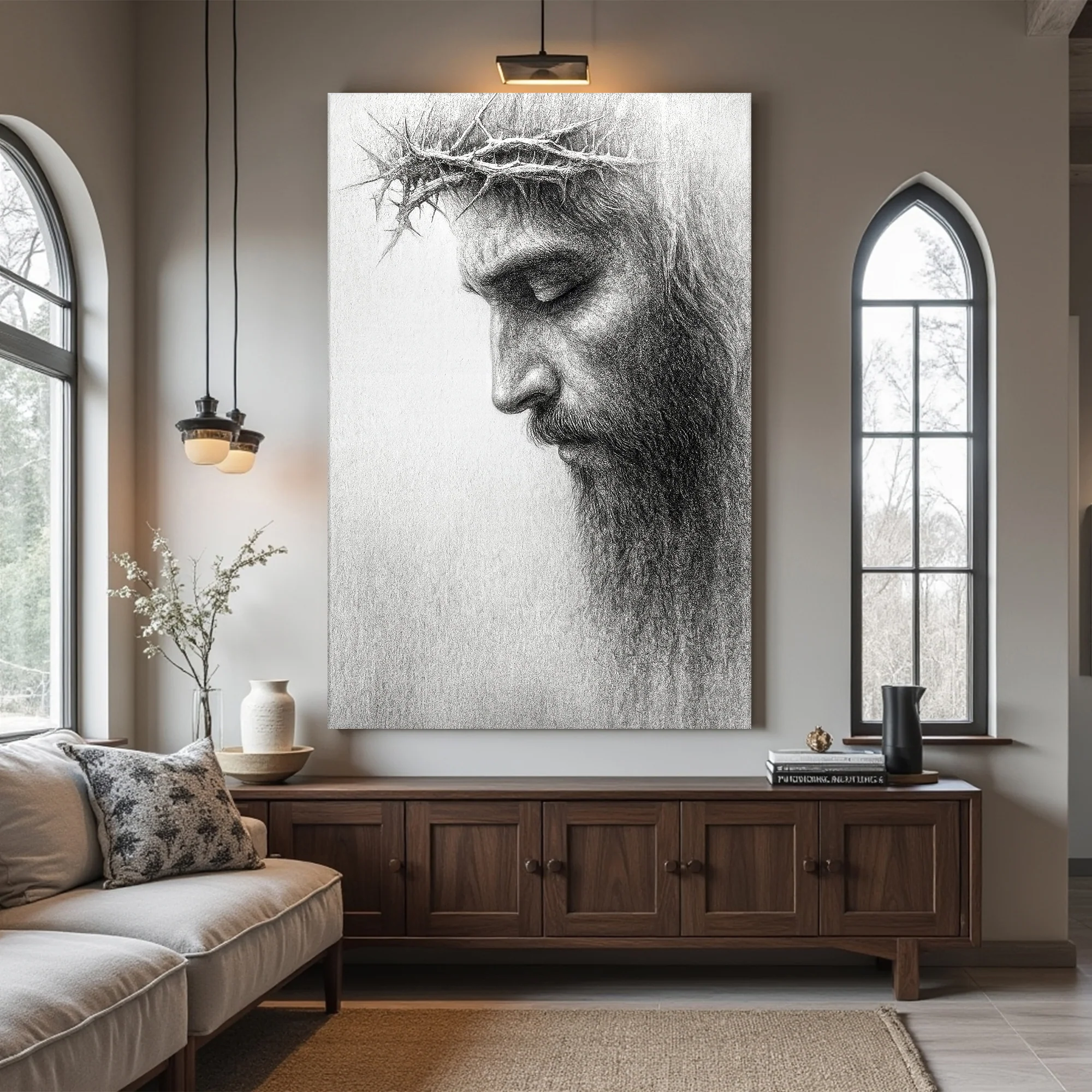 Jesus Crown of Thorns Faith Wall Art - Image 3