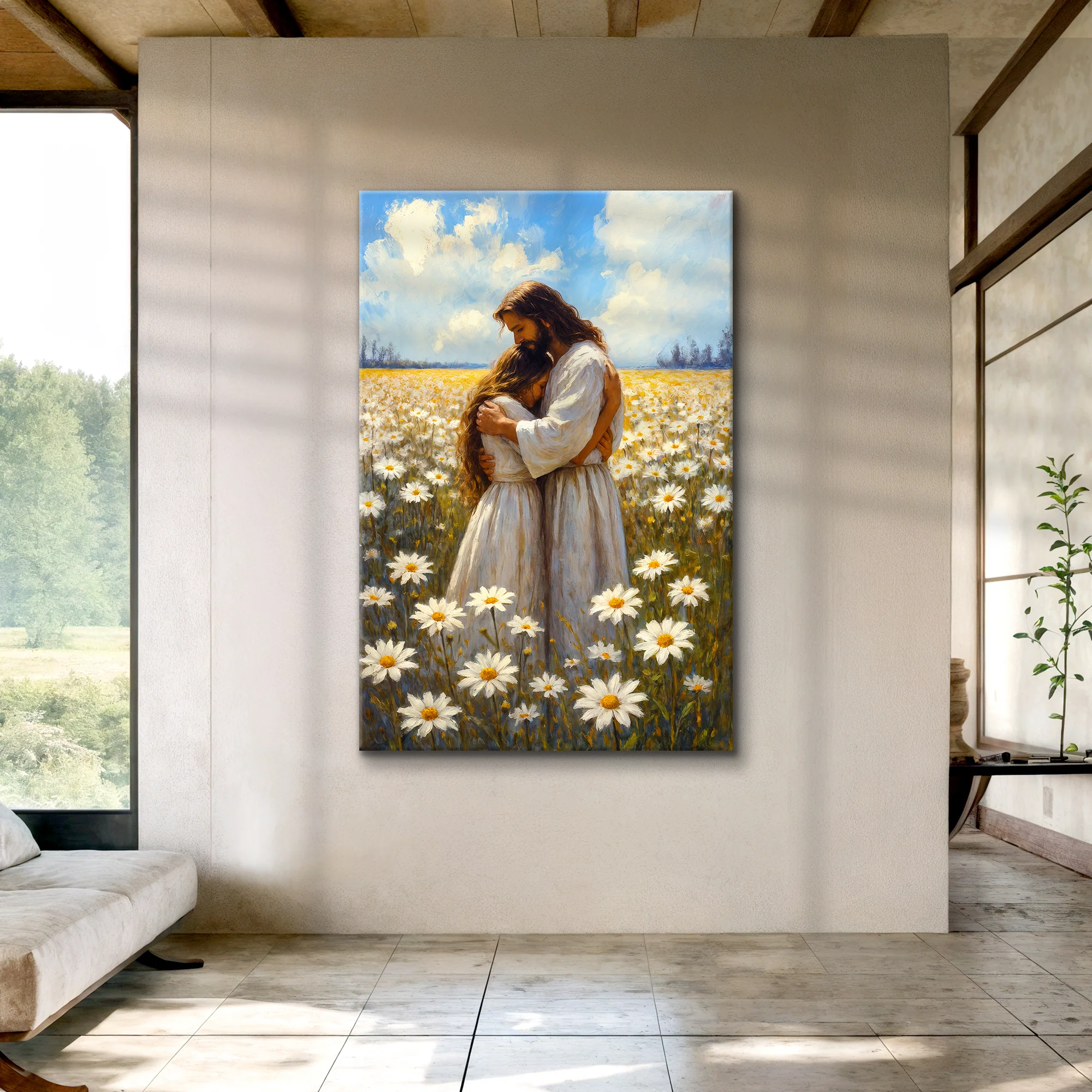 Jesus Hugging Woman Faith Wall Art II - Image 4