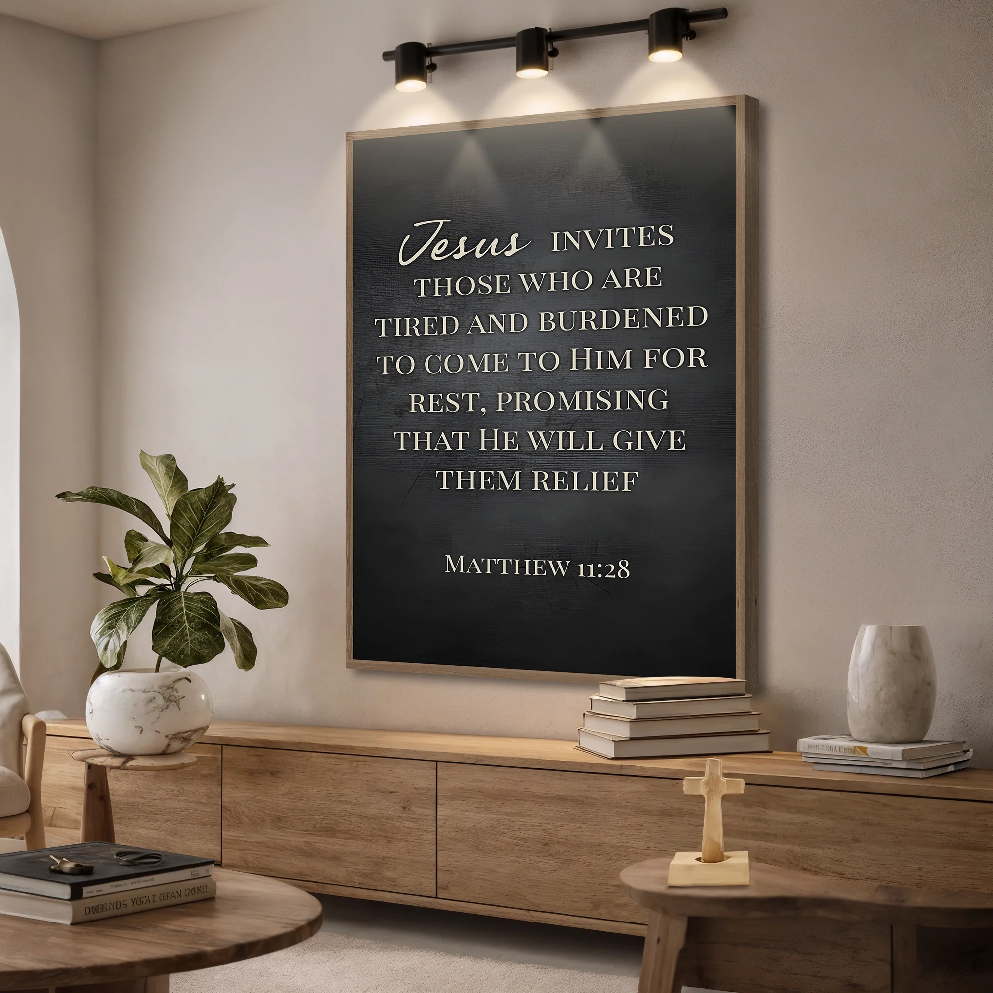 Jesus Invites - Matthew 11:28 Faith Sign - Image 3