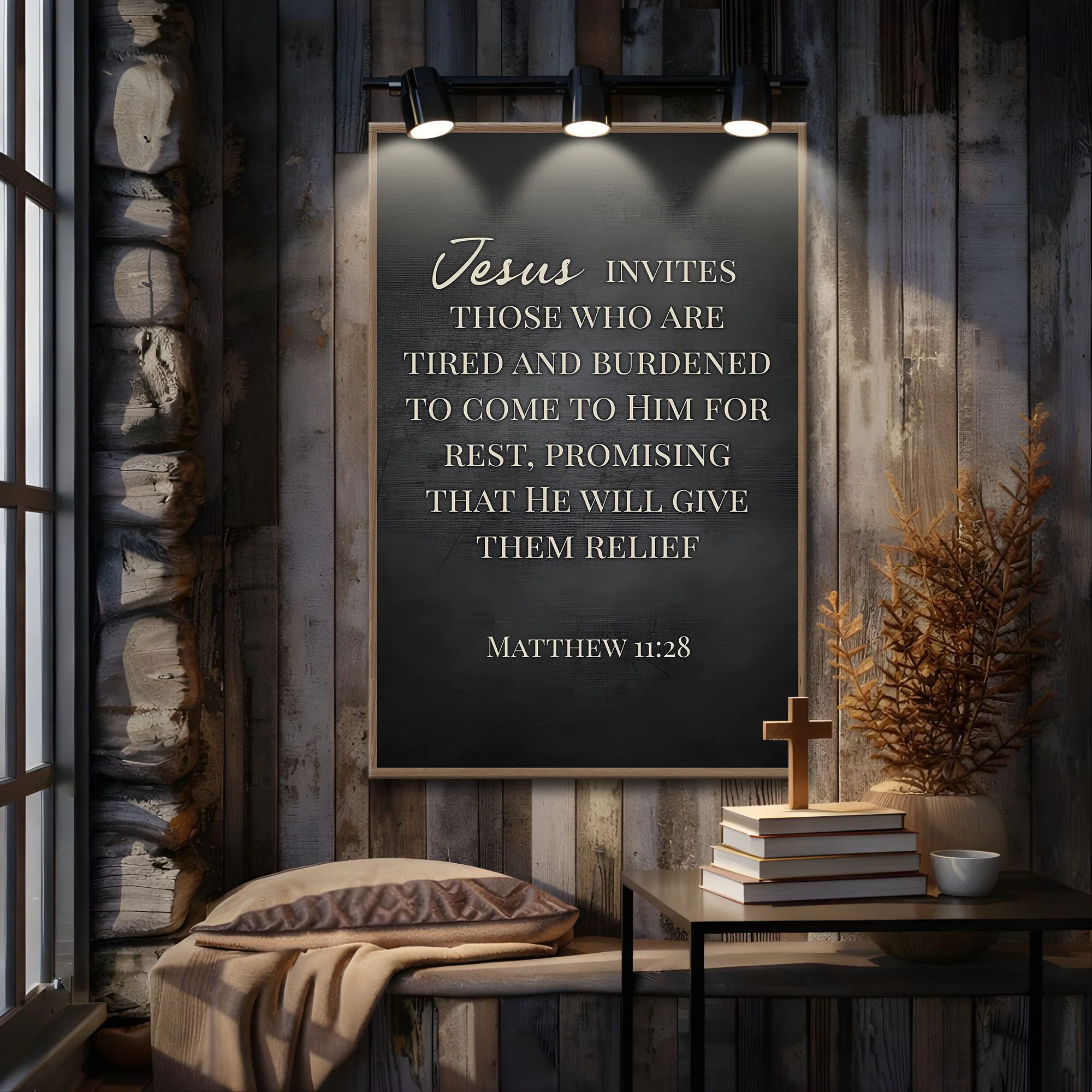 Jesus Invites - Matthew 11:28 Faith Sign - Image 4