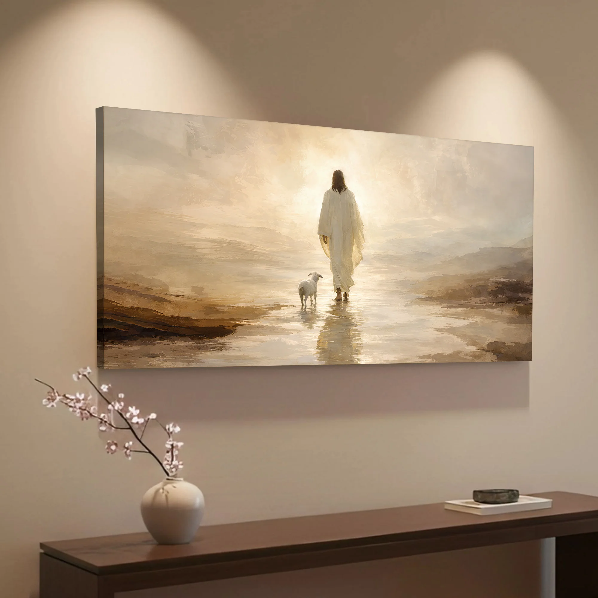 Jesus Leaves With Sheep Wall Art - Image 2