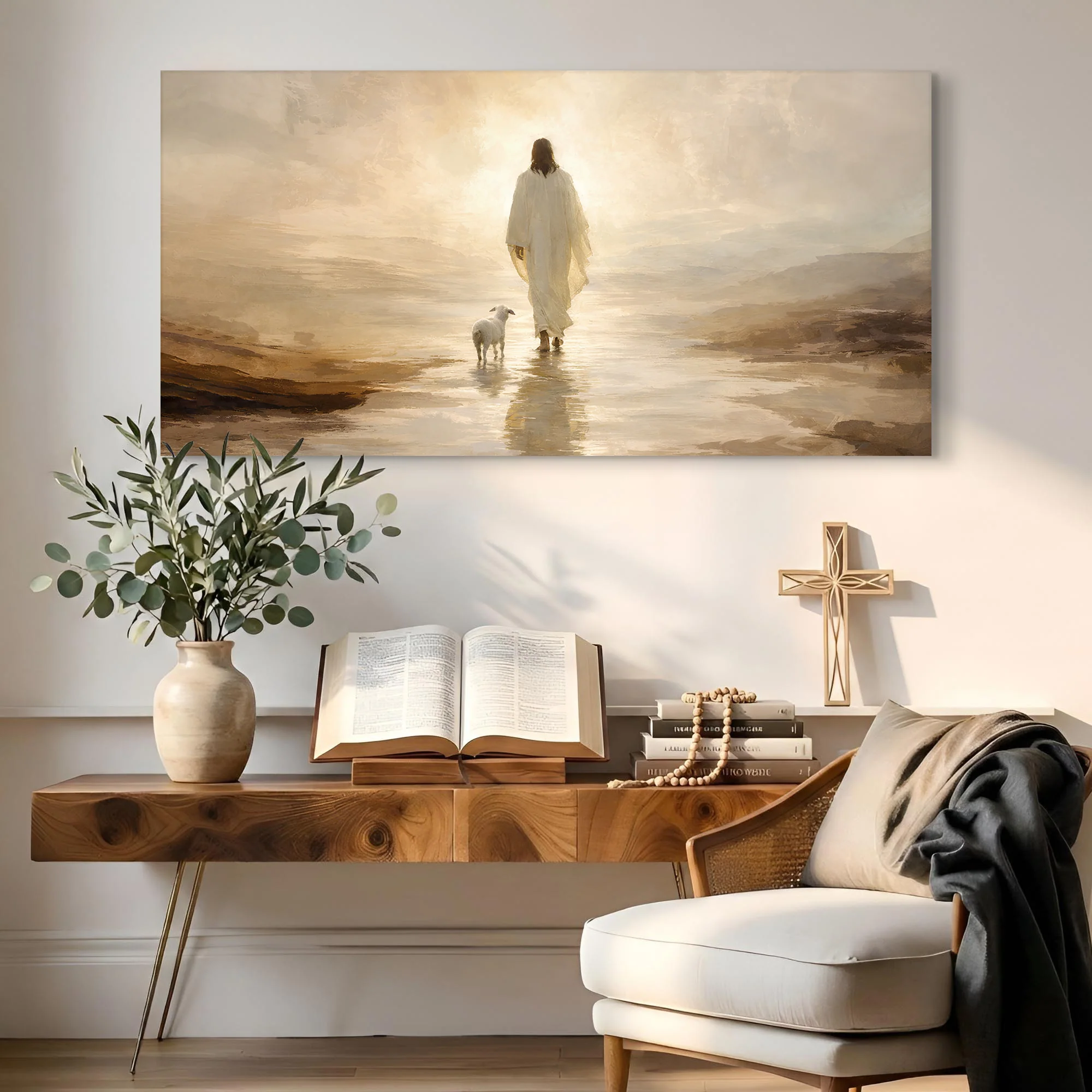 Jesus Leaves With Sheep Wall Art - Image 3