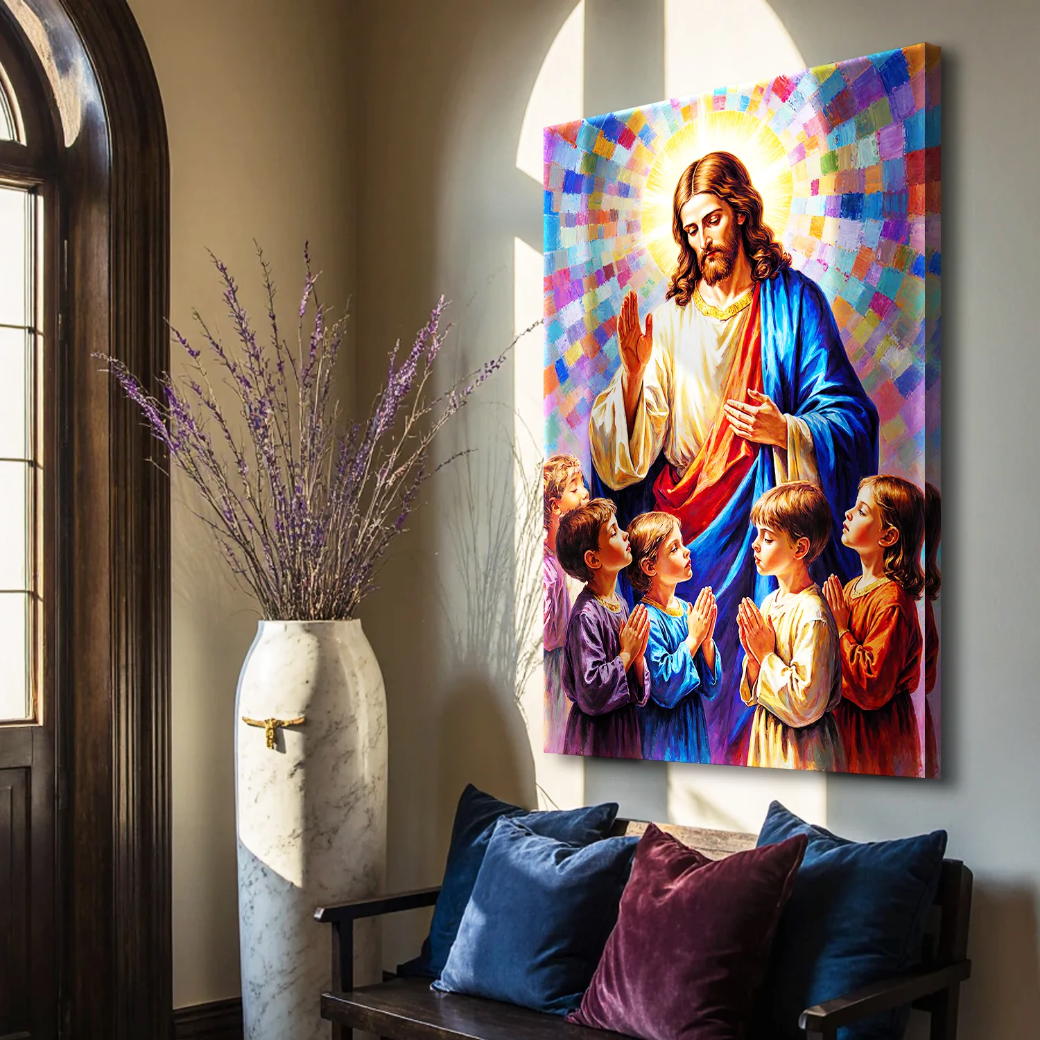 Jesus Praying With Kids Faith Wall Art - Image 3