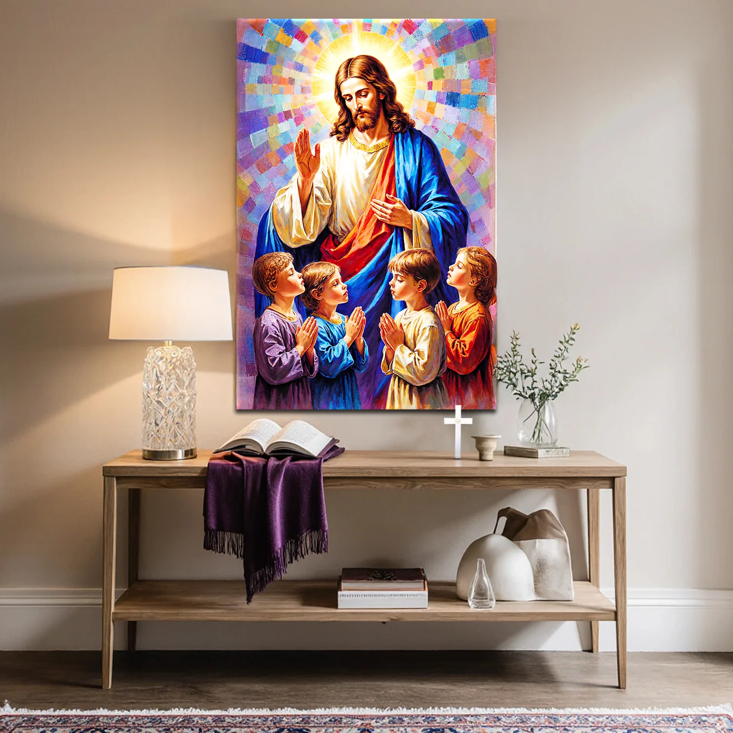 Jesus Praying With Kids Faith Wall Art - Image 4