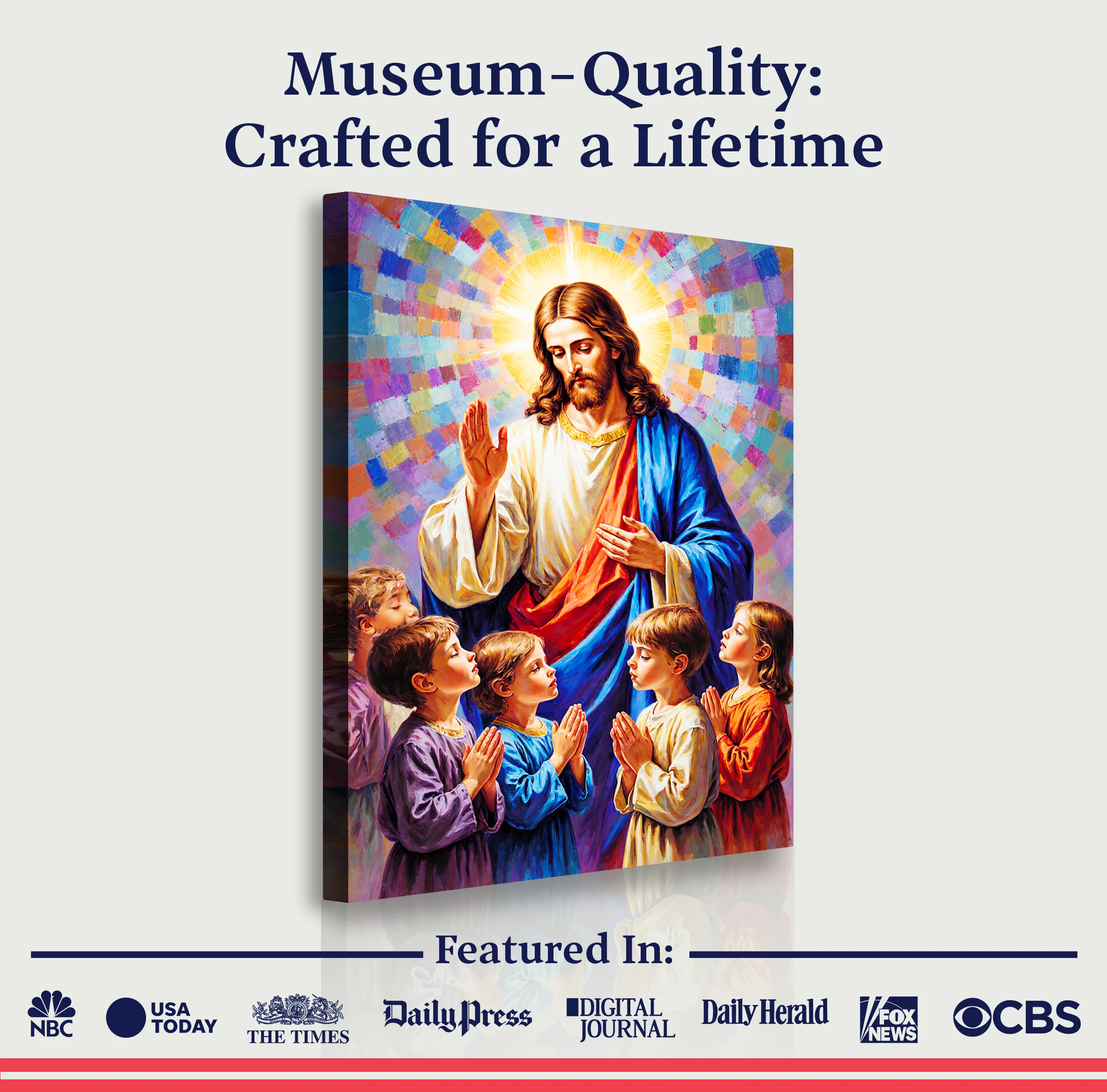 Jesus Praying With Kids Faith Wall Art - Image 6