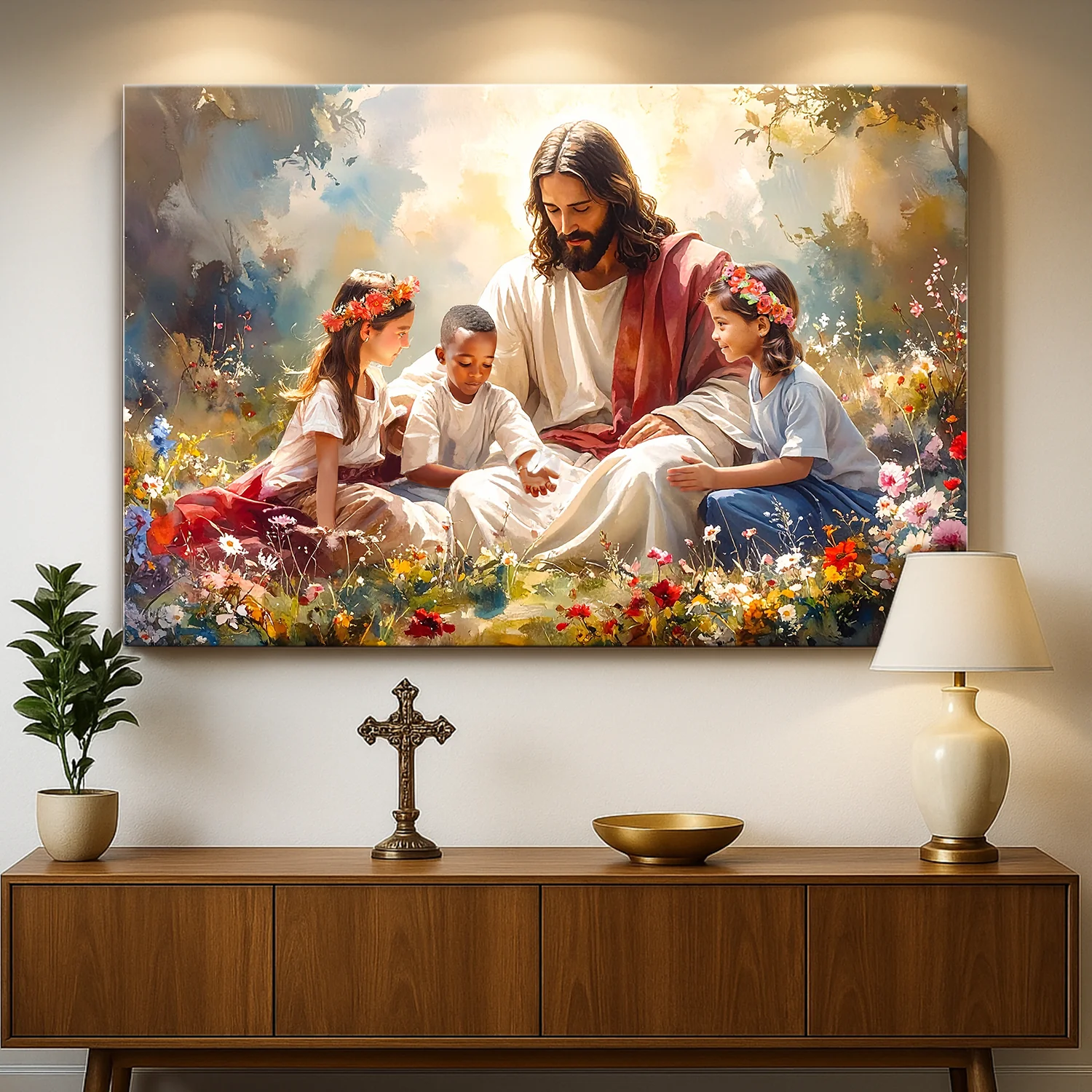 Jesus With Children Faith Wall Art IX - Image 3