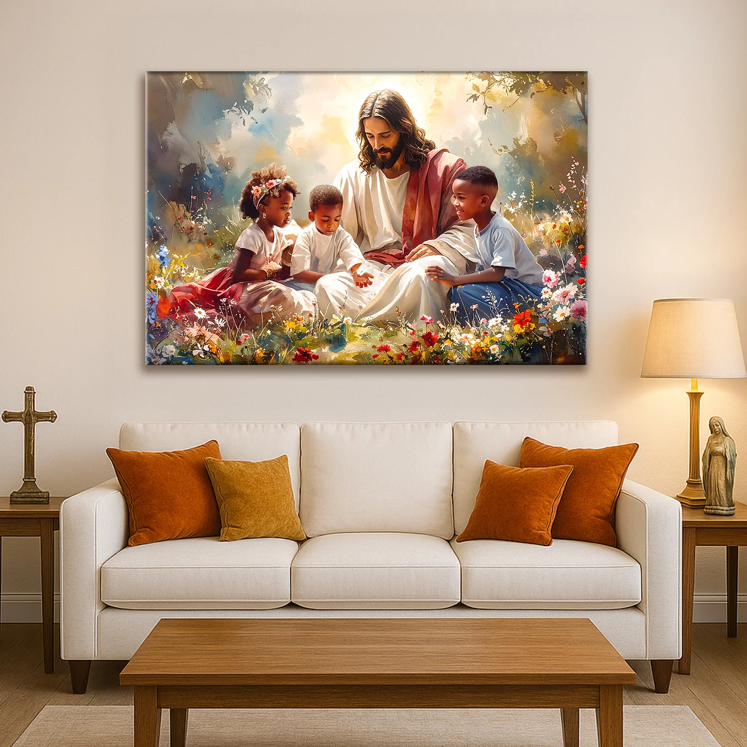 Jesus With Children Faith Wall Art V - Image 2