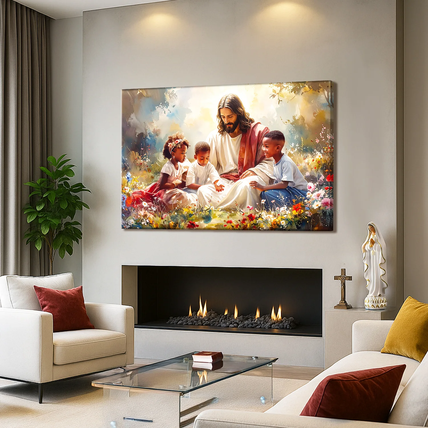 Jesus With Children Faith Wall Art V - Image 3