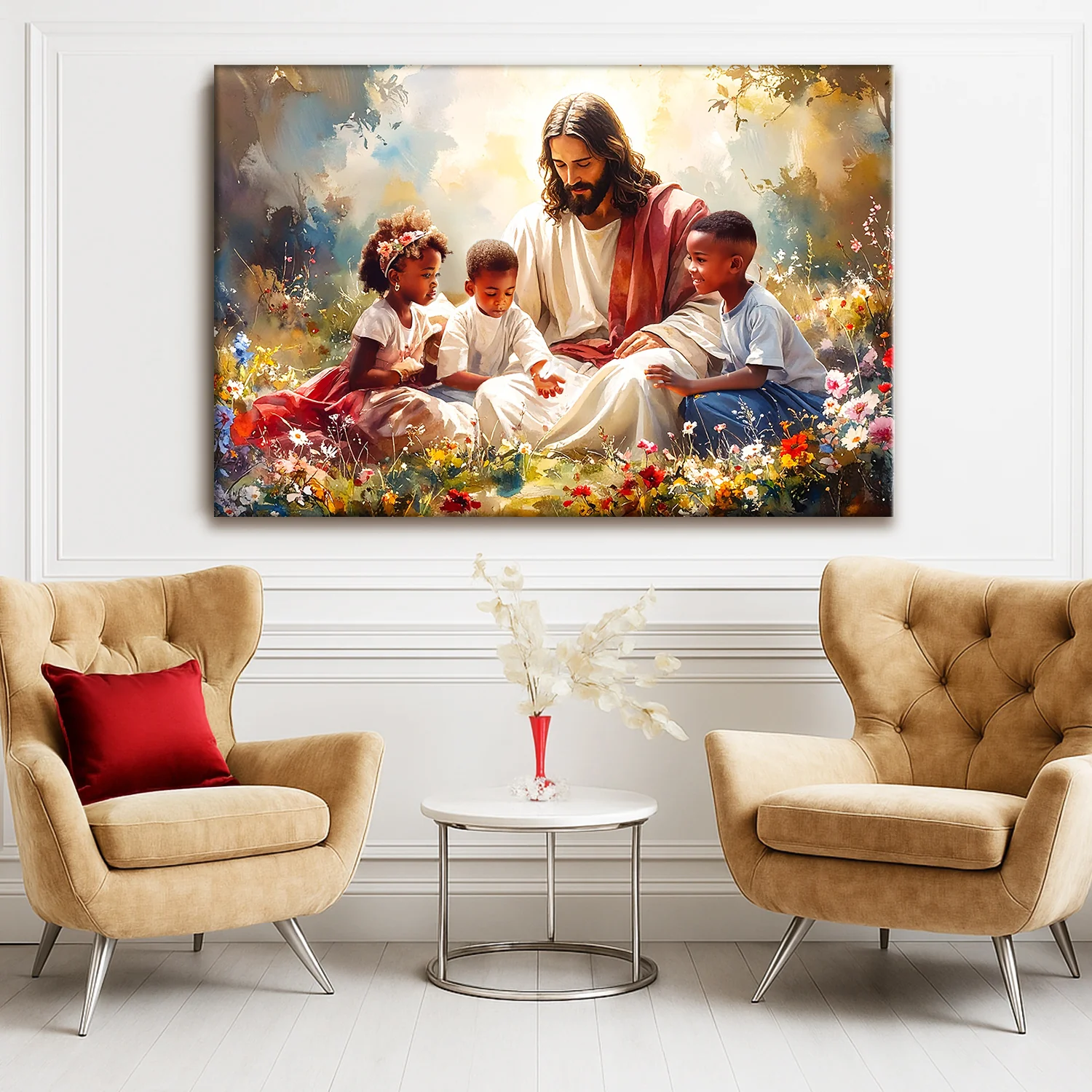 Jesus With Children Faith Wall Art V - Image 4