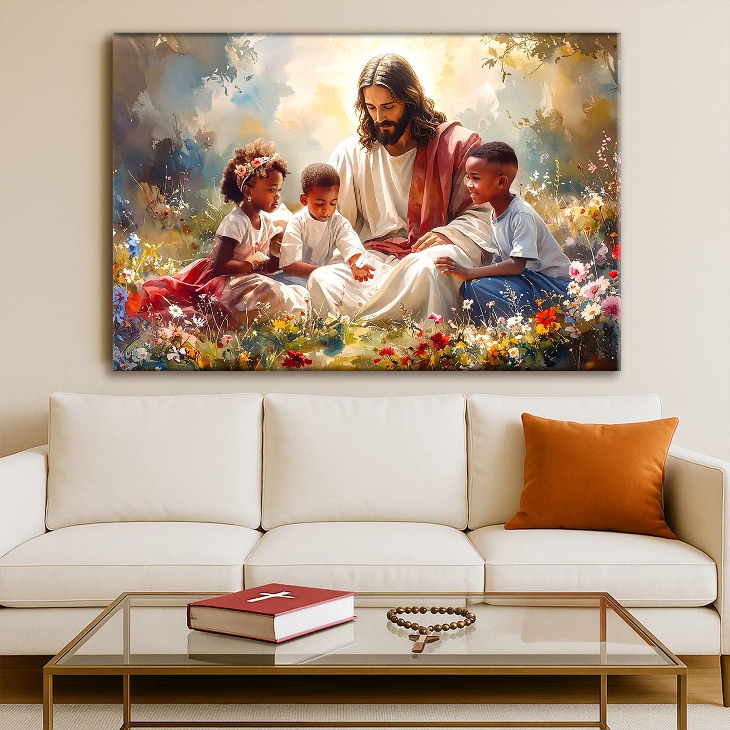 Jesus With Children Faith Wall Art VIII - Image 2