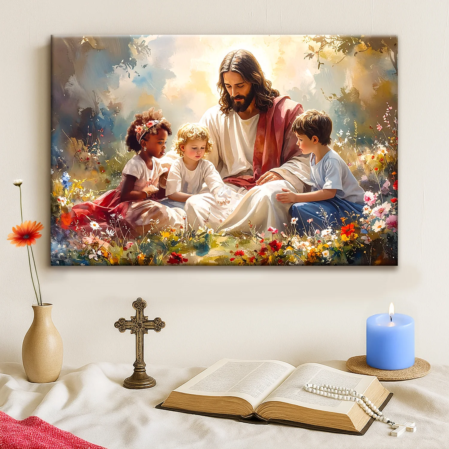 Jesus With Children Faith Wall Art VIII - Image 5