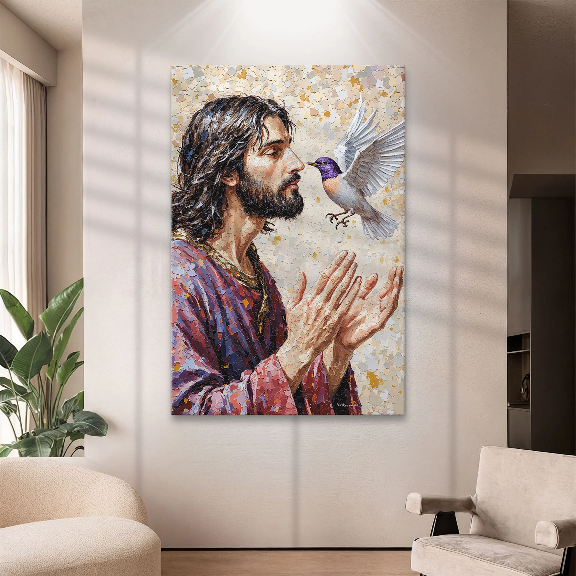 Jesus With Dove Wall Art - Image 3