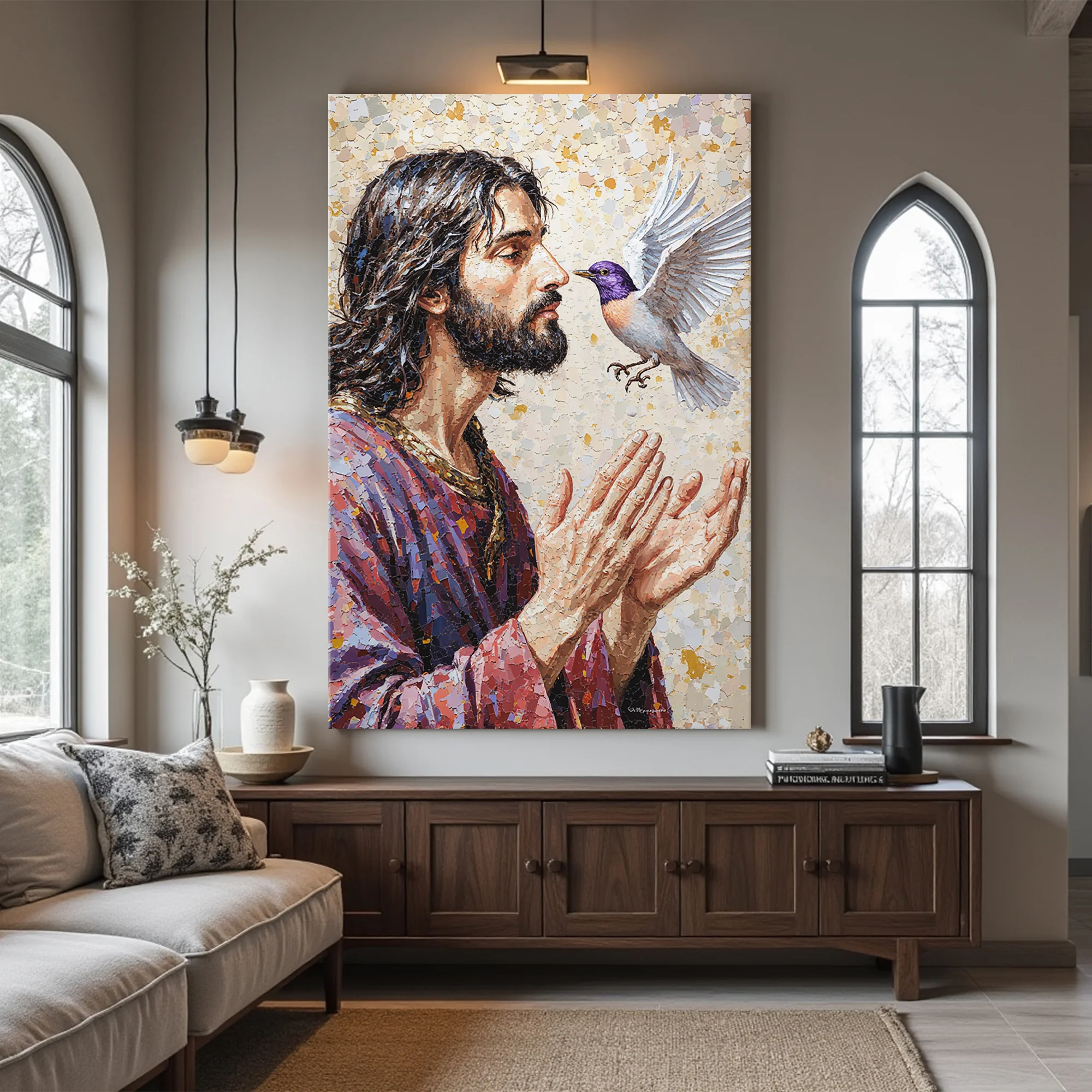 Jesus With Dove Wall Art - Image 4