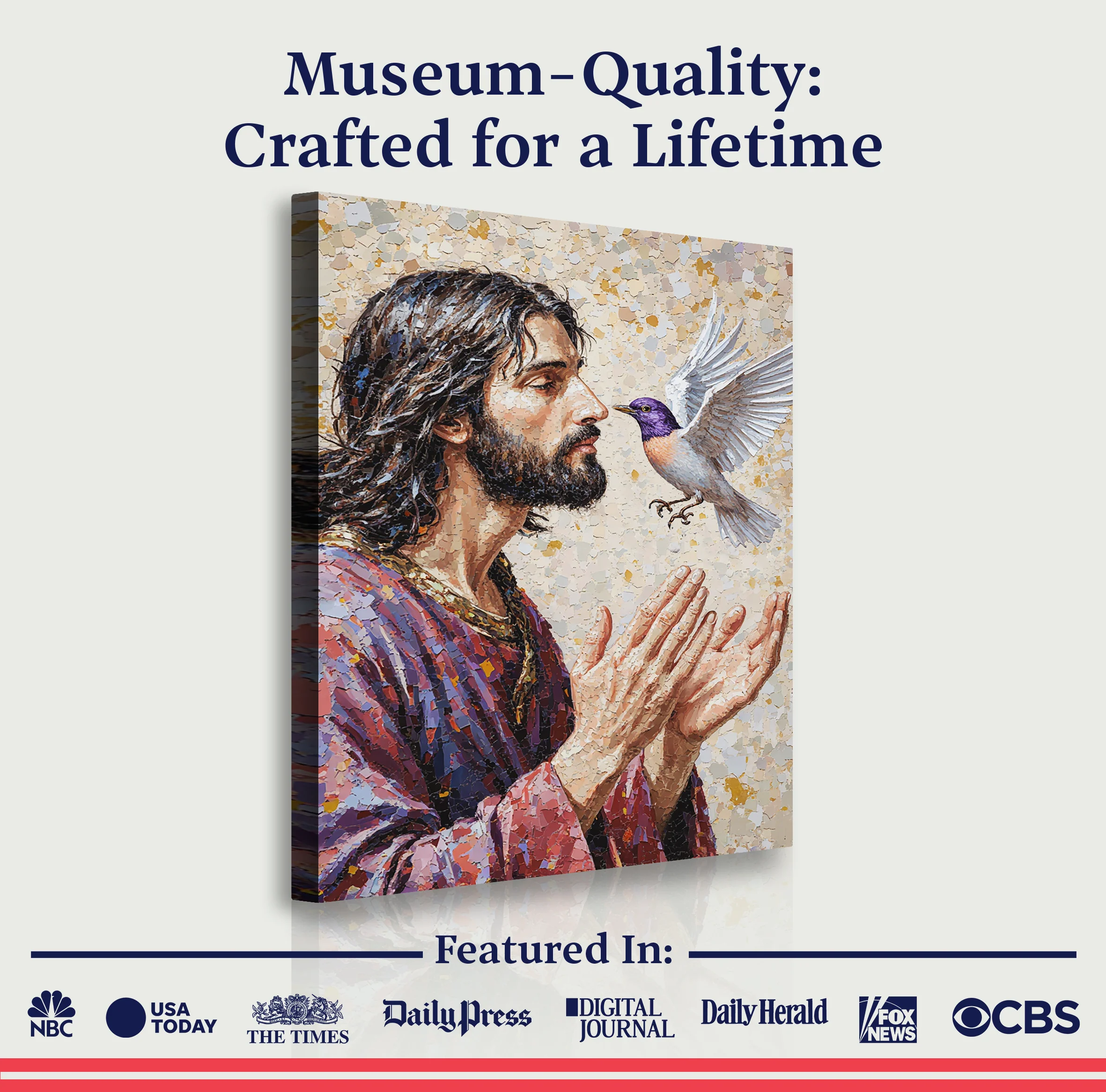 Jesus With Dove Wall Art - Image 6