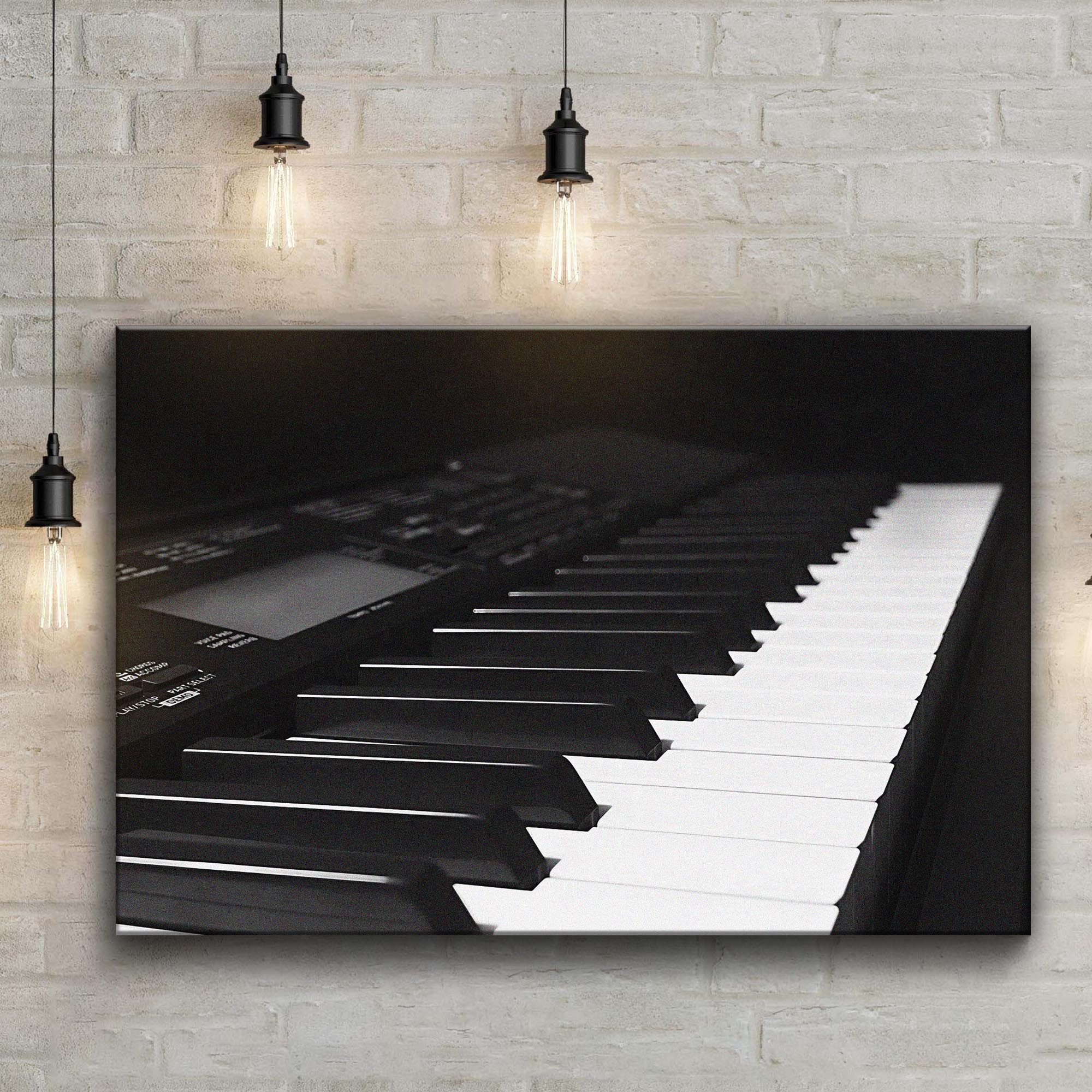 Keyboard Monochrome Canvas Wall Art - Image 3