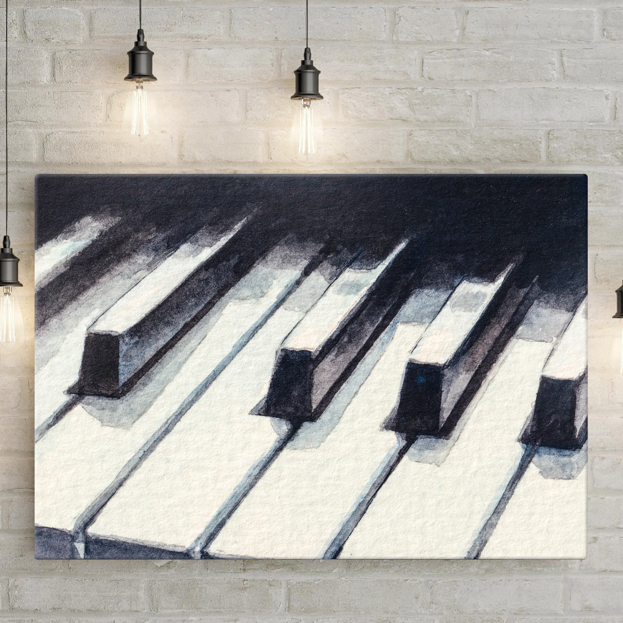 Keyboard Watercolor Canvas Wall Art - Image 3