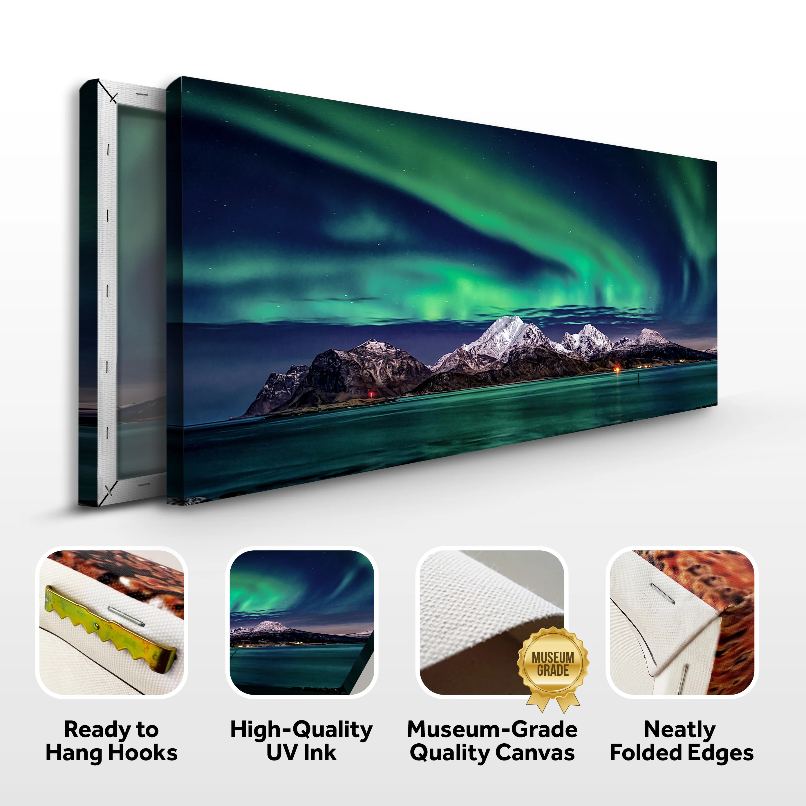 Lake And Northern Lights Canvas Wall Art - Image 4