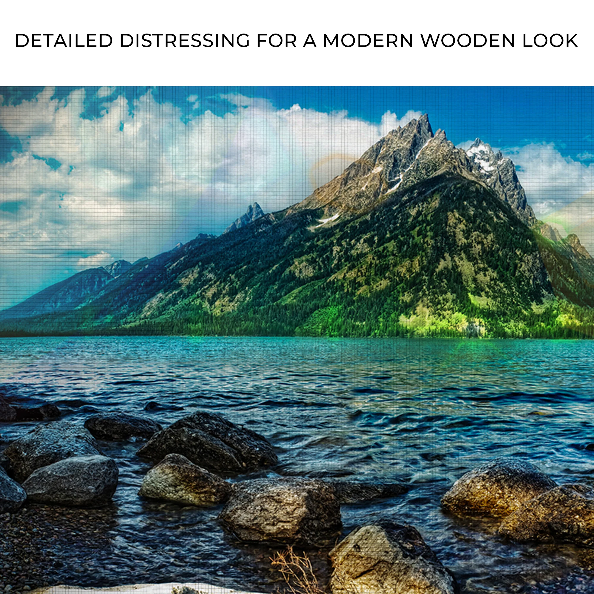 Lake By The Rocky Mountains Canvas Wall Art - Image 4