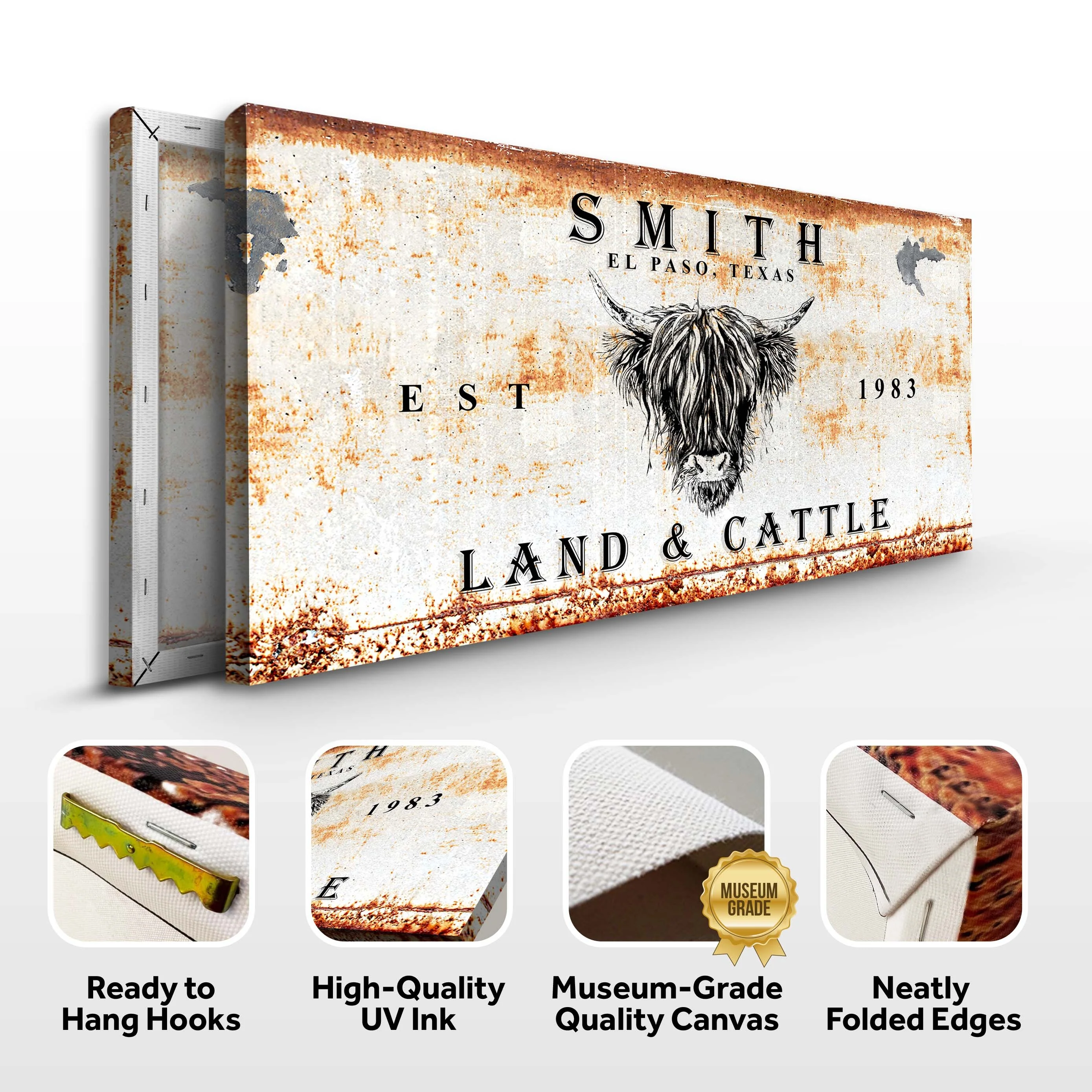 Land And Cattle Rustic Sign III - Image 4
