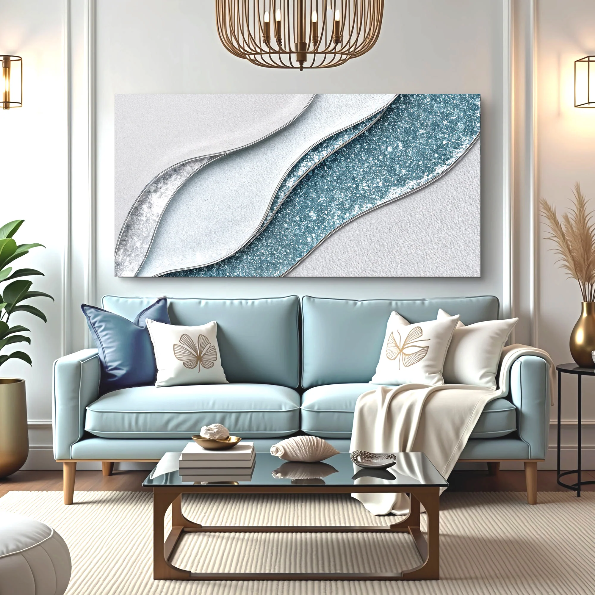 Lighter Waves Wall Art - Image 3