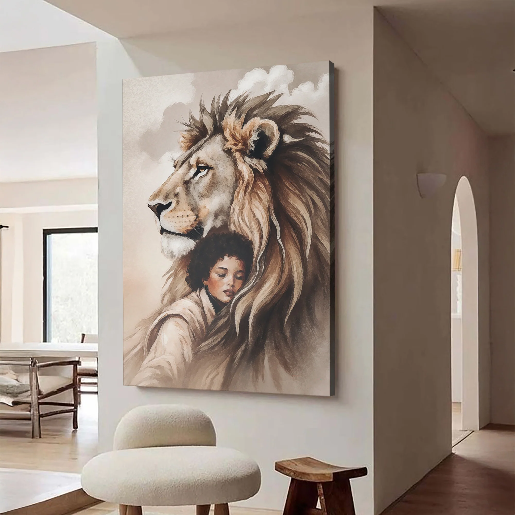 Lion And Girl Faith Wall Art - Image 2