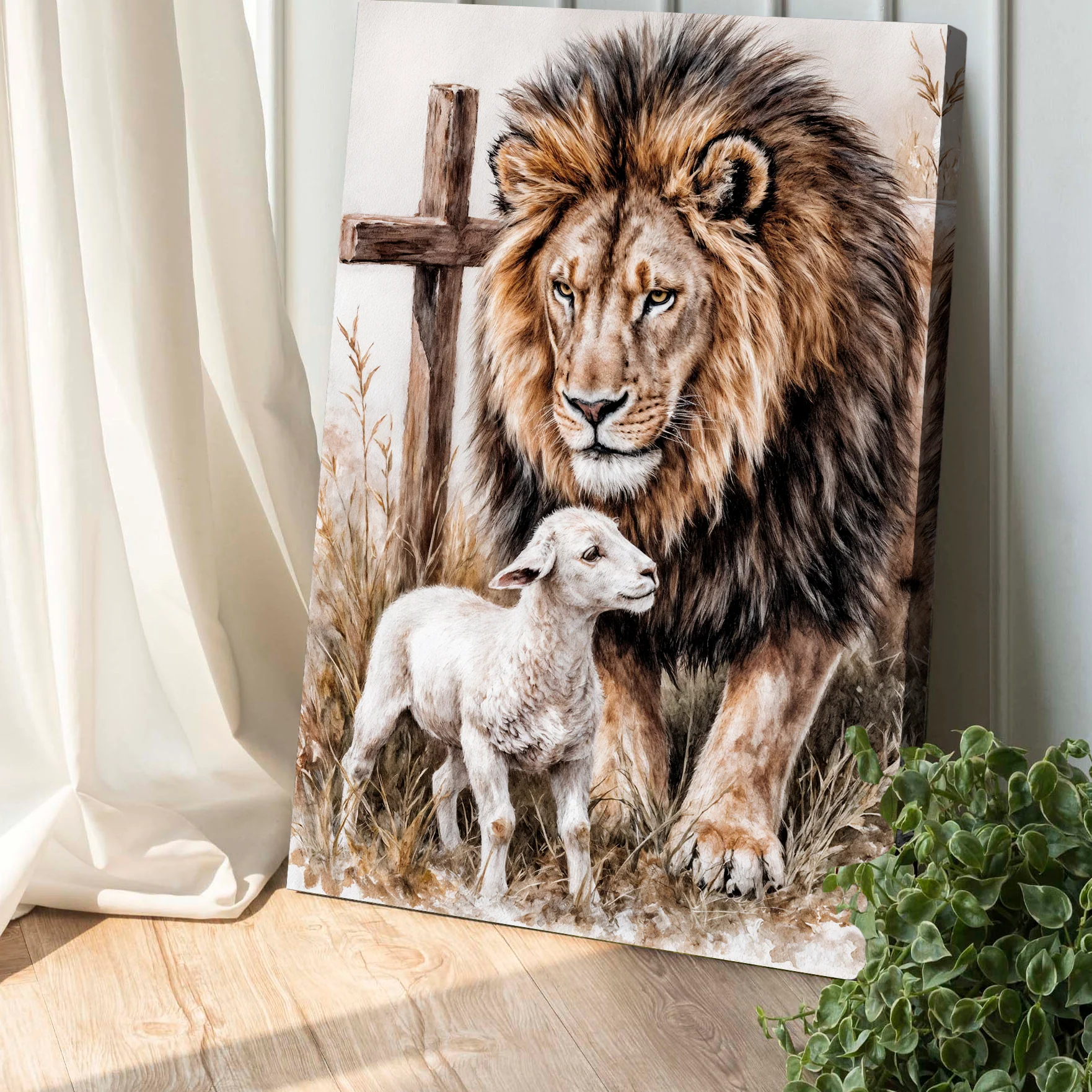 Lion And Sheep Faith Wall Art II - Image 5