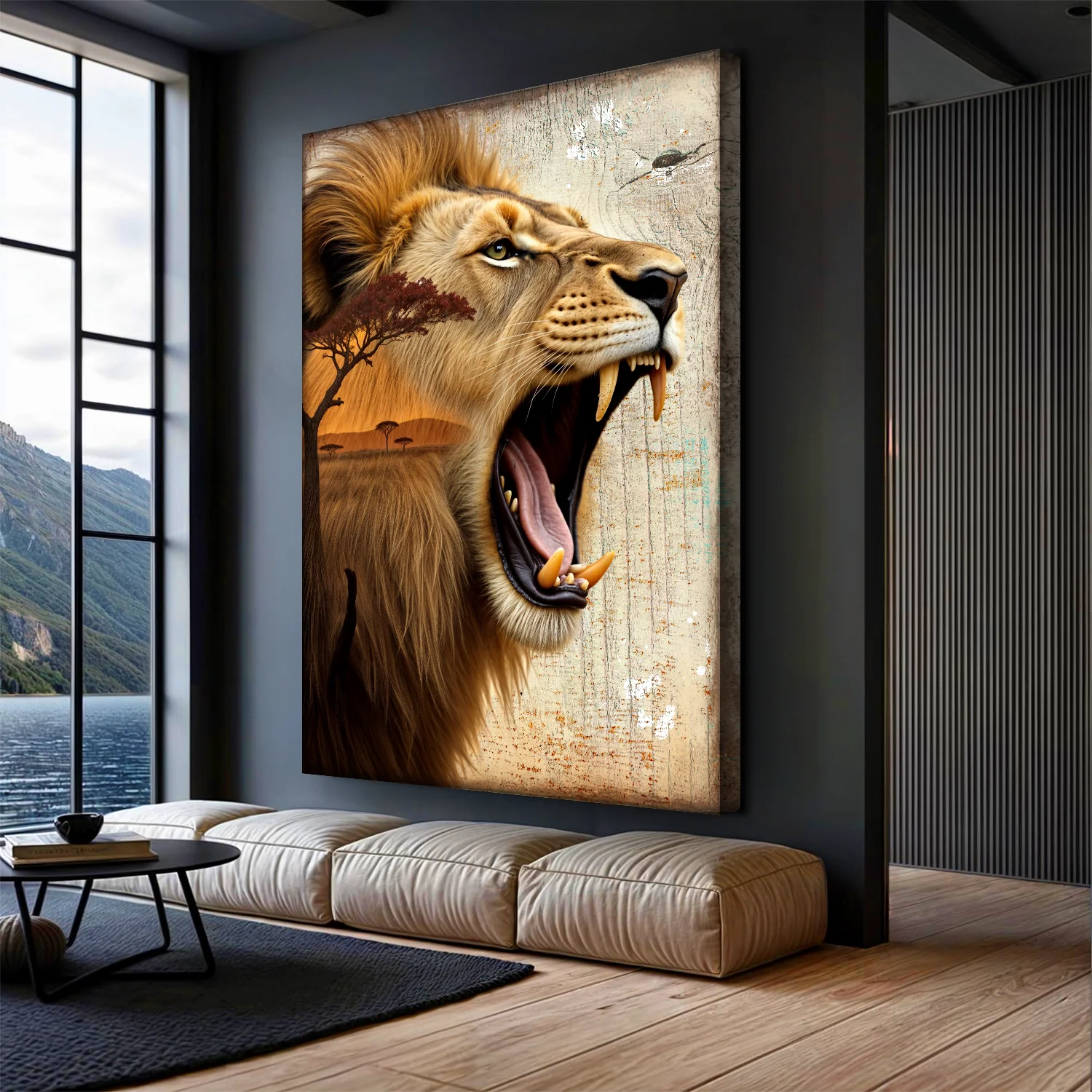 Lion Double Exposure Wall Art - Image 3