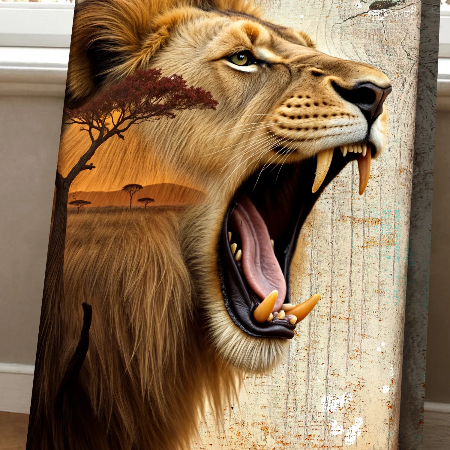 Lion Double Exposure Wall Art - Image 5