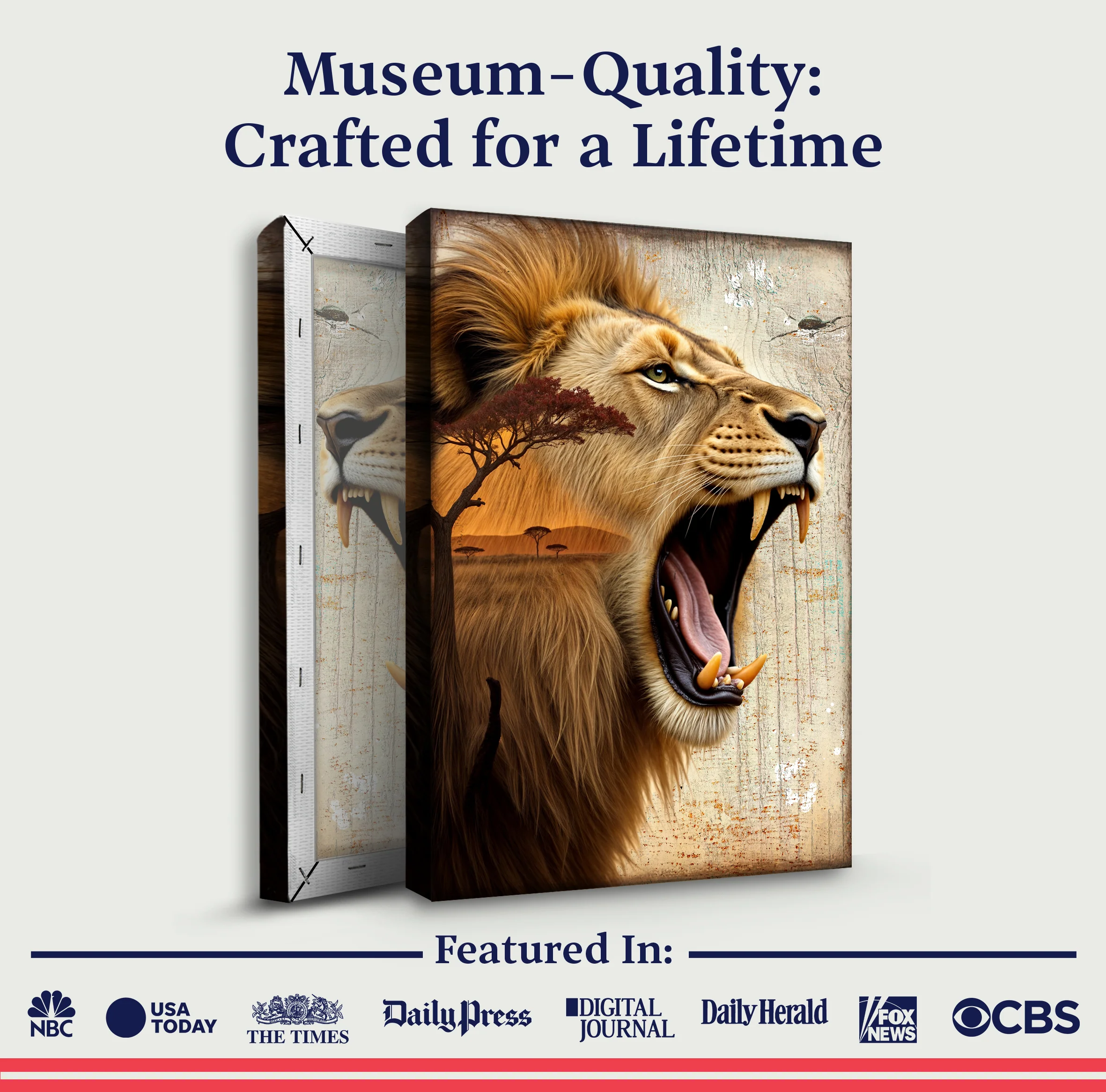Lion Double Exposure Wall Art - Image 6