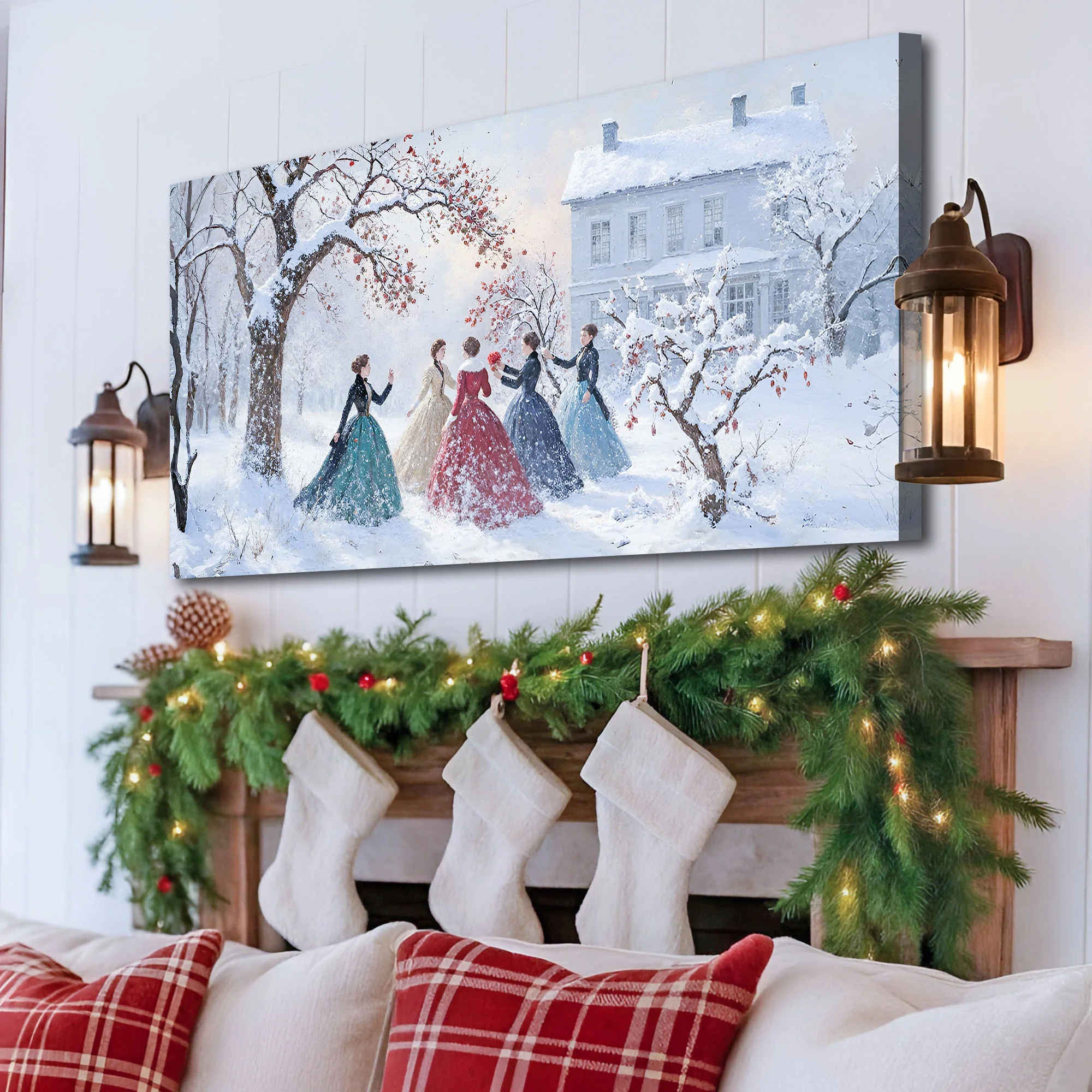 Little Women Abstract Christmas Wall Art - Image 2